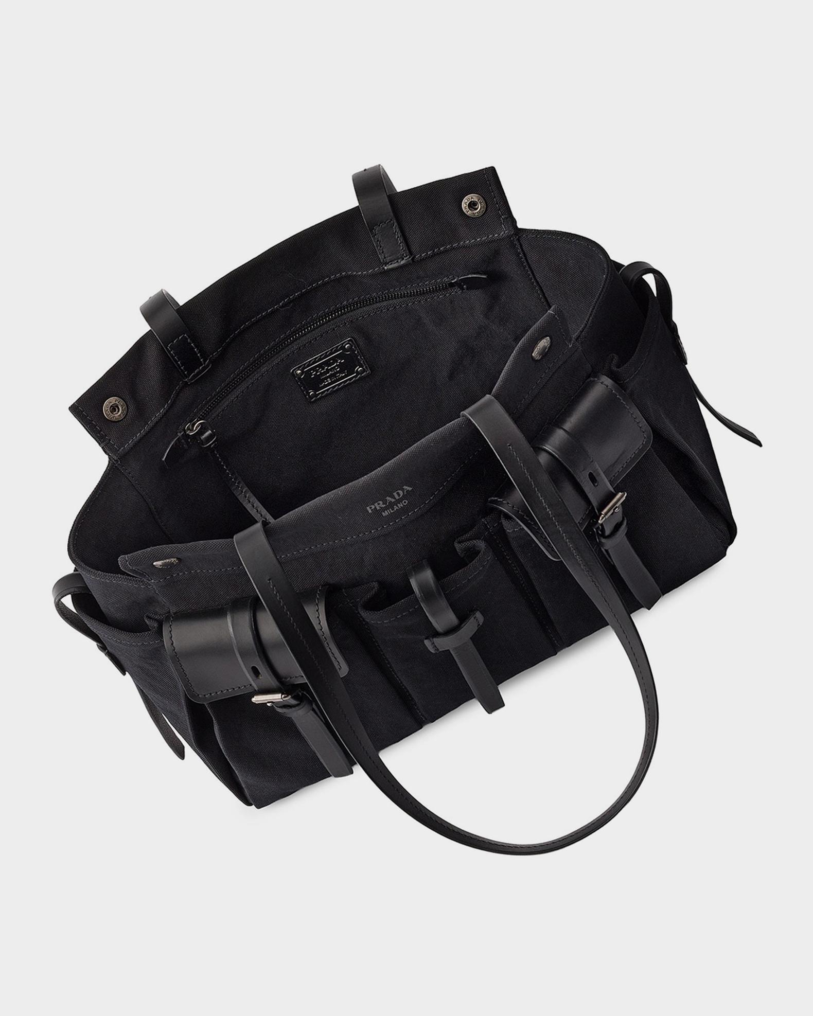 Prada Route Large Canvas and Leather Tote Bag | Neiman Marcus