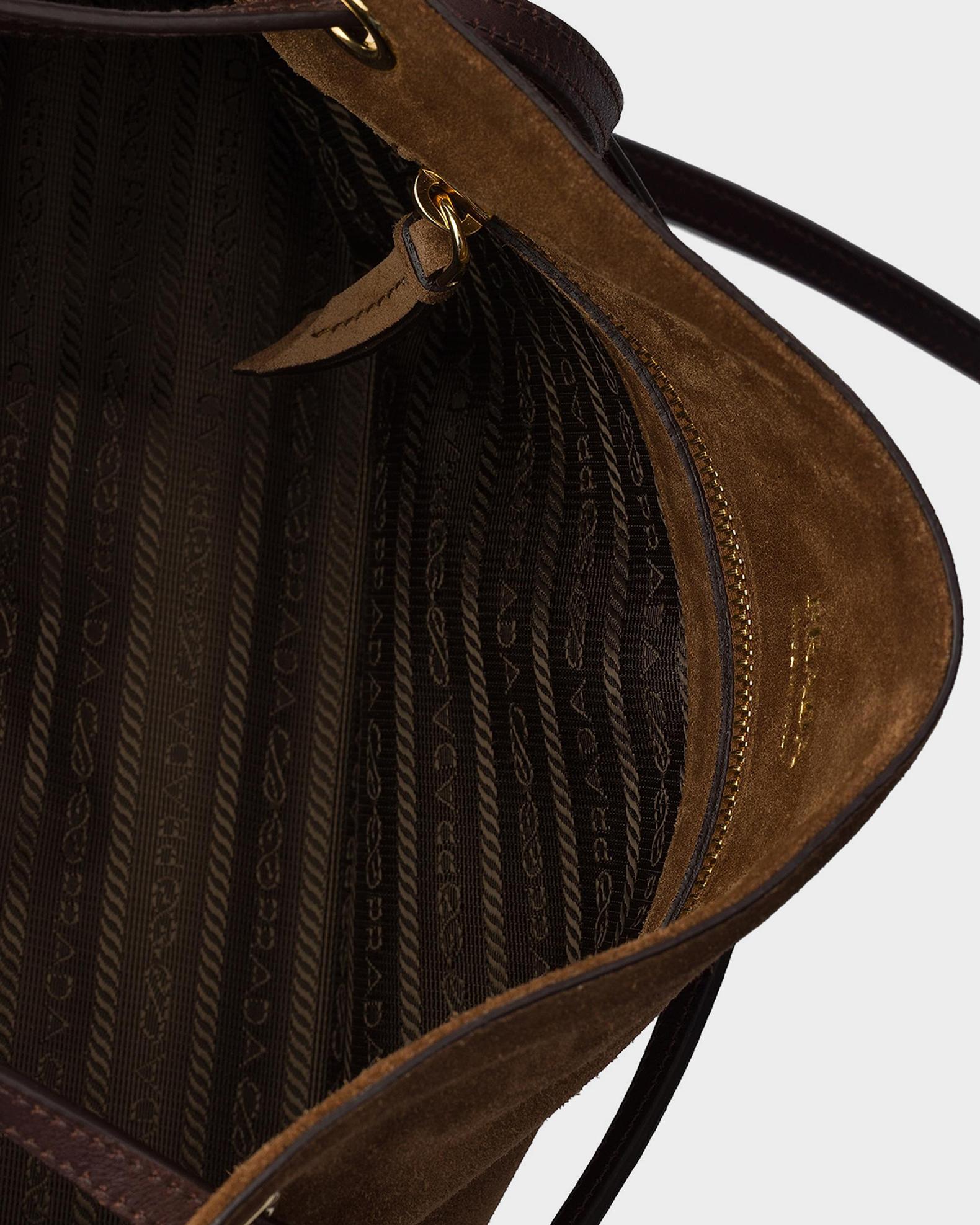 Prada Carry Large Suede Shoulder Bag | Neiman Marcus