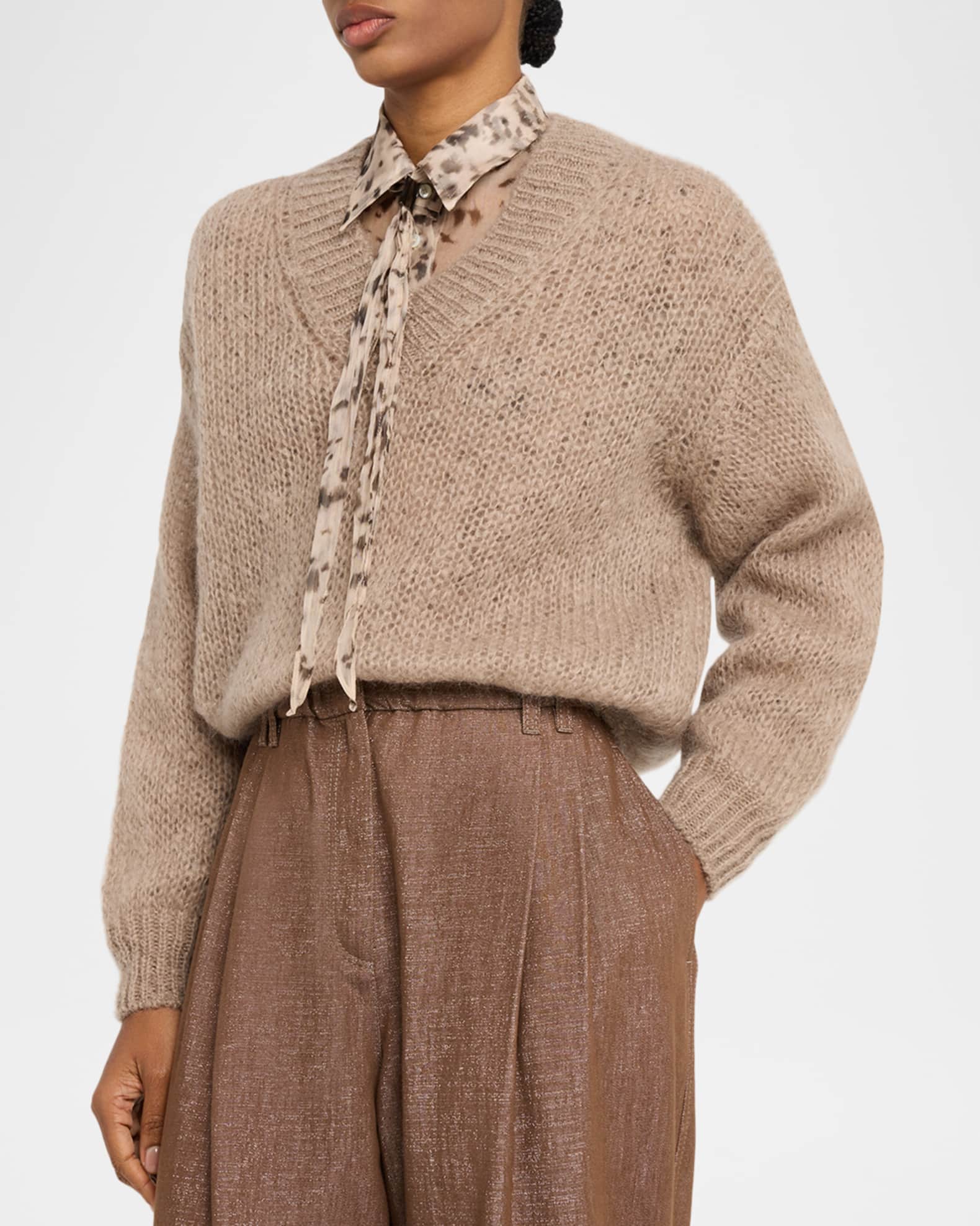 Brunello Cucinelli Wool V-Neck Sweater | Neiman Marcus