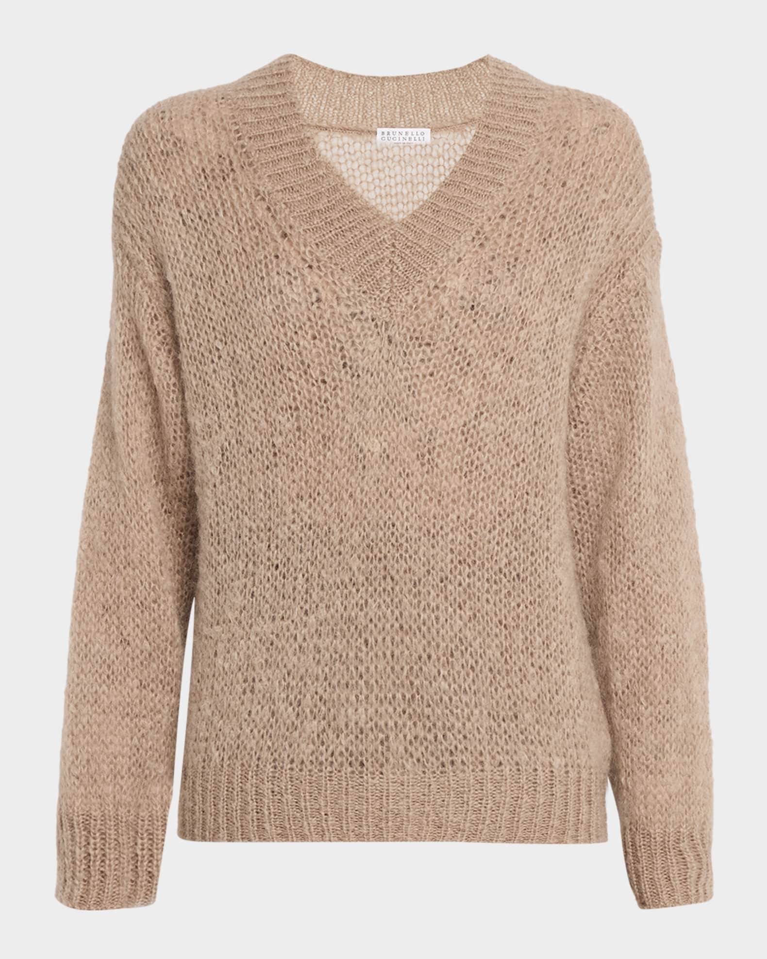 Brunello Cucinelli Wool V-Neck Sweater | Neiman Marcus