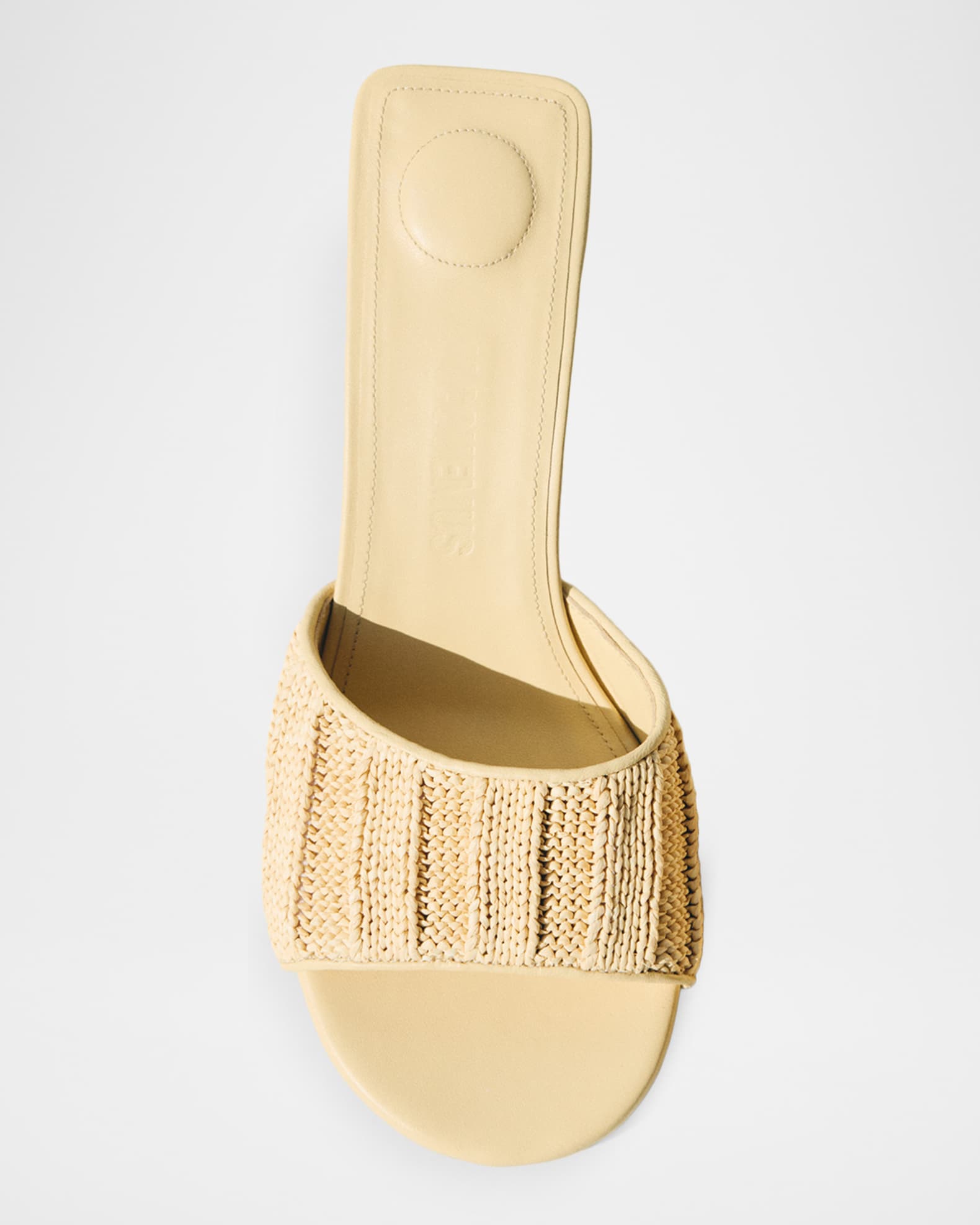 Jacquemus 70mm Les Mules Cubist Raffia Slide Sandals | Neiman Marcus