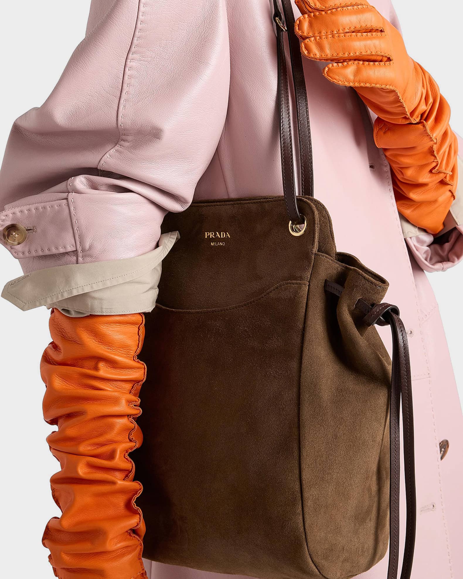 Prada Carry Medium Suede Tote Bag | Neiman Marcus