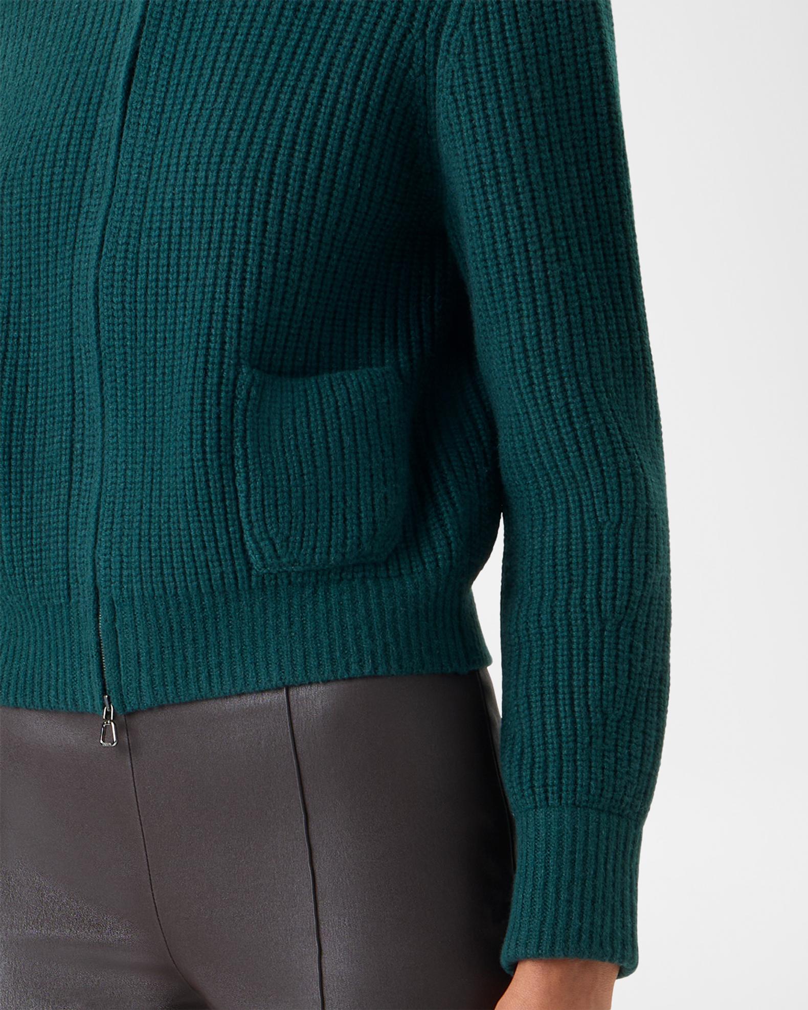 Akris Wool-Cashmere Turtleneck Zip Cardigan | Neiman Marcus