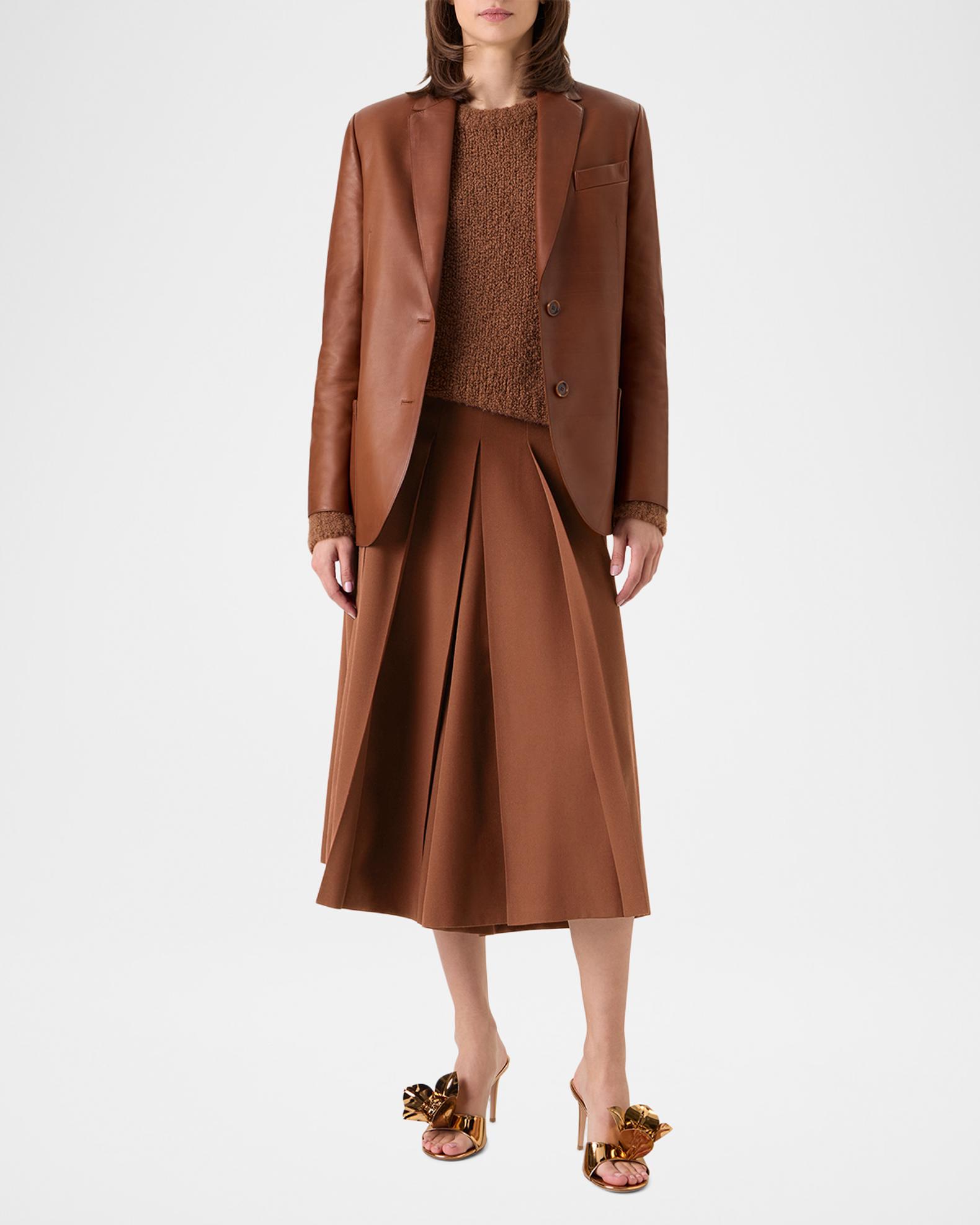 Akris Kora Nappa Leather Single-Breasted Jacket | Neiman Marcus