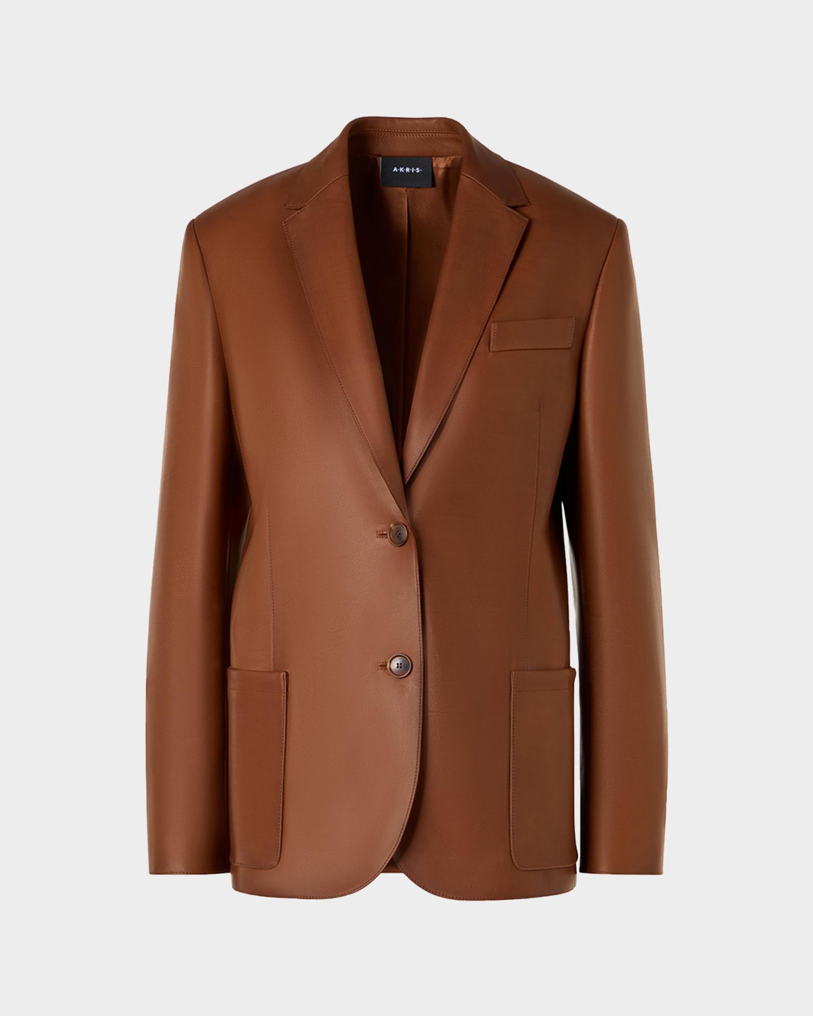 Akris Kora Nappa Leather Single-Breasted Jacket | Neiman Marcus