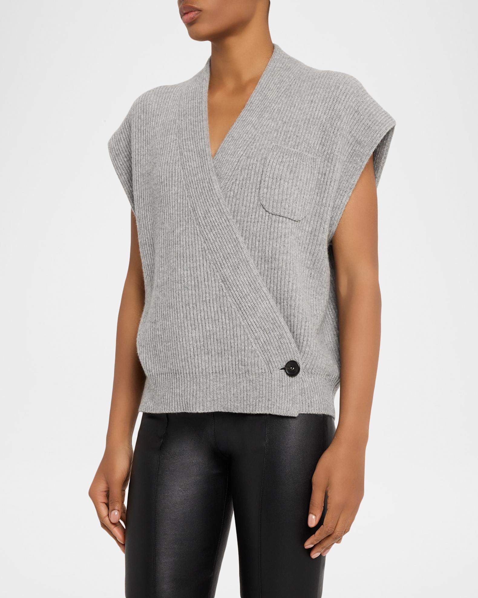 Brunello Cucinelli Cashmere Rib Wrap Vest | Neiman Marcus