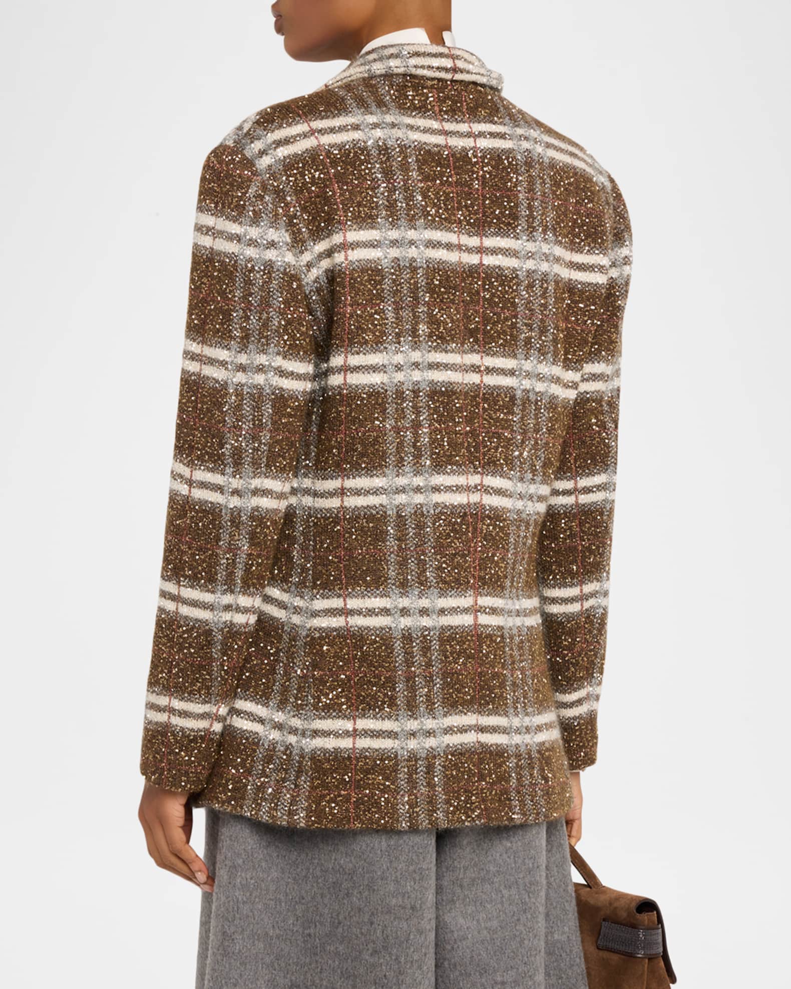 フ*)様 Brunello Cucinelli スウィングトップ 50 Brunello Cucinelli Single-Breasted Plaid Jacket | Neiman Marcus