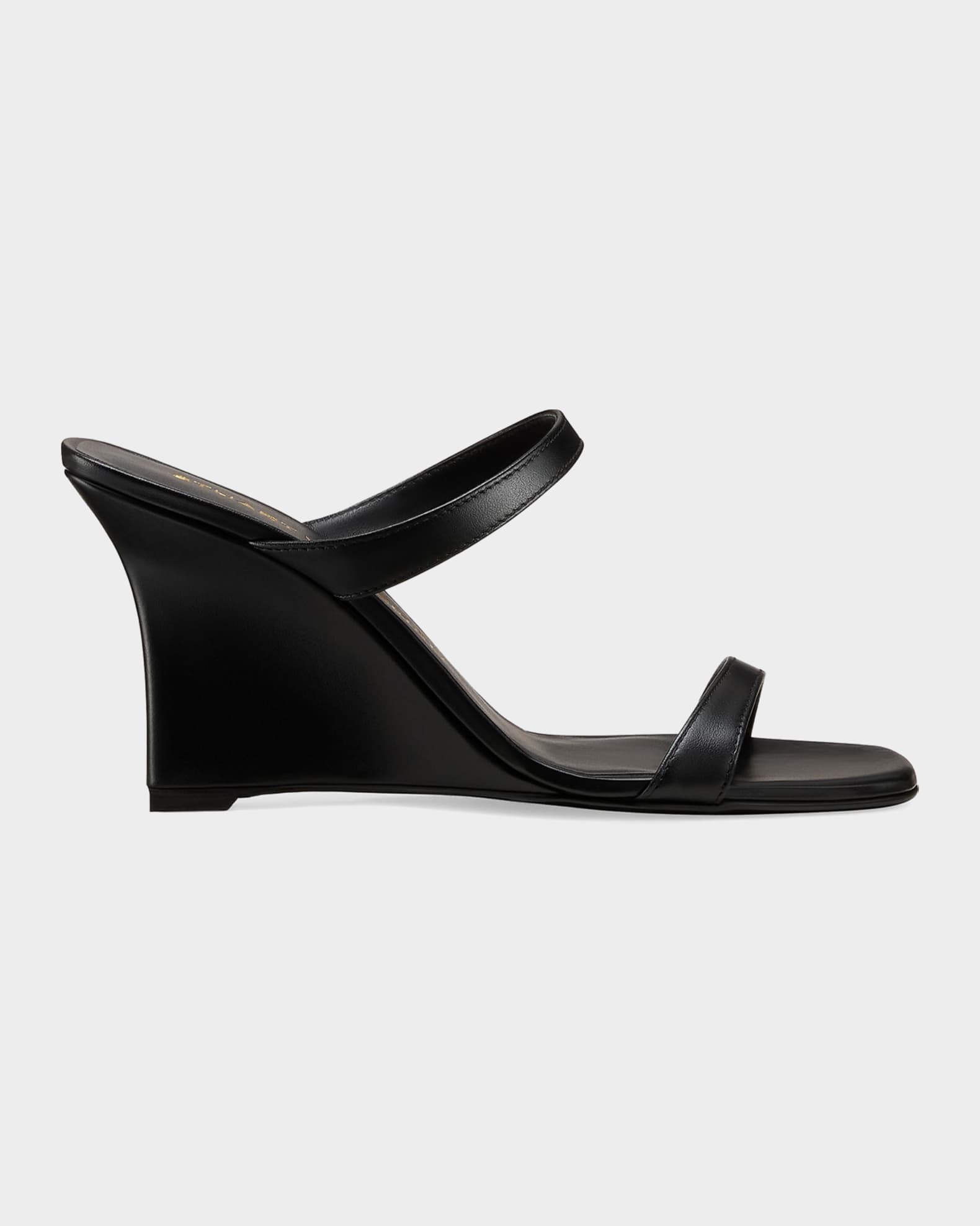 美品BLACK VESPER DEFORMED WEDGE SANDALS Stuart Weitzman 85mm Vinnie Leather Wedge Sandals | Neiman Marcus