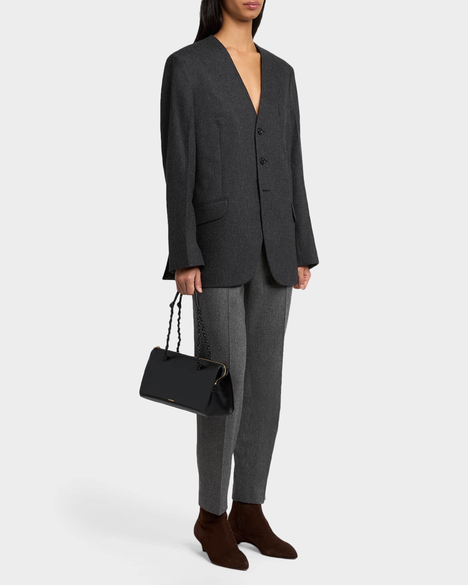 Jil Sander Tangle Tent Leather Shoulder Bag | Neiman Marcus
