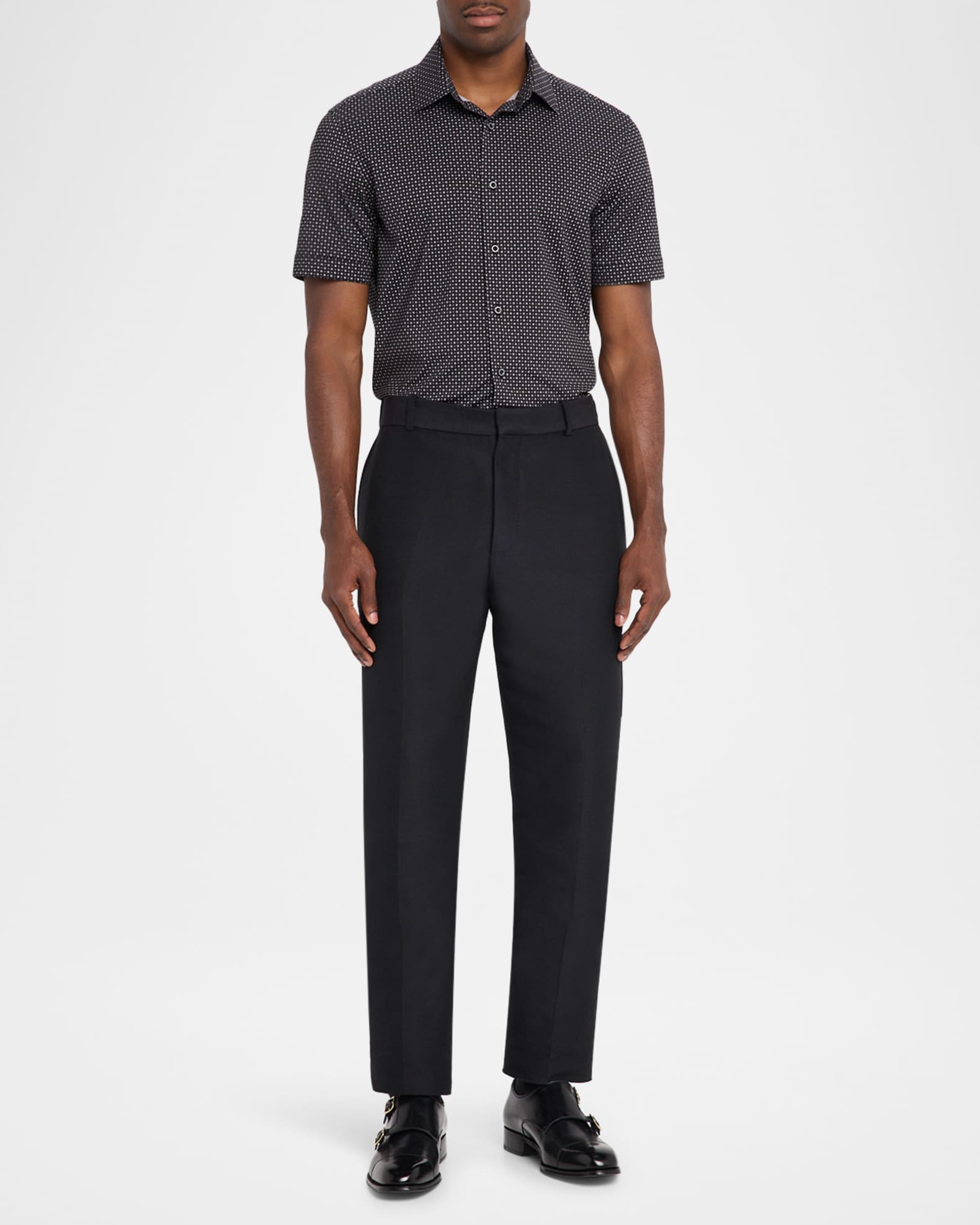 Bugatchi Men's Miles OoohCotton® Geometric Short-Sleeve Shirt