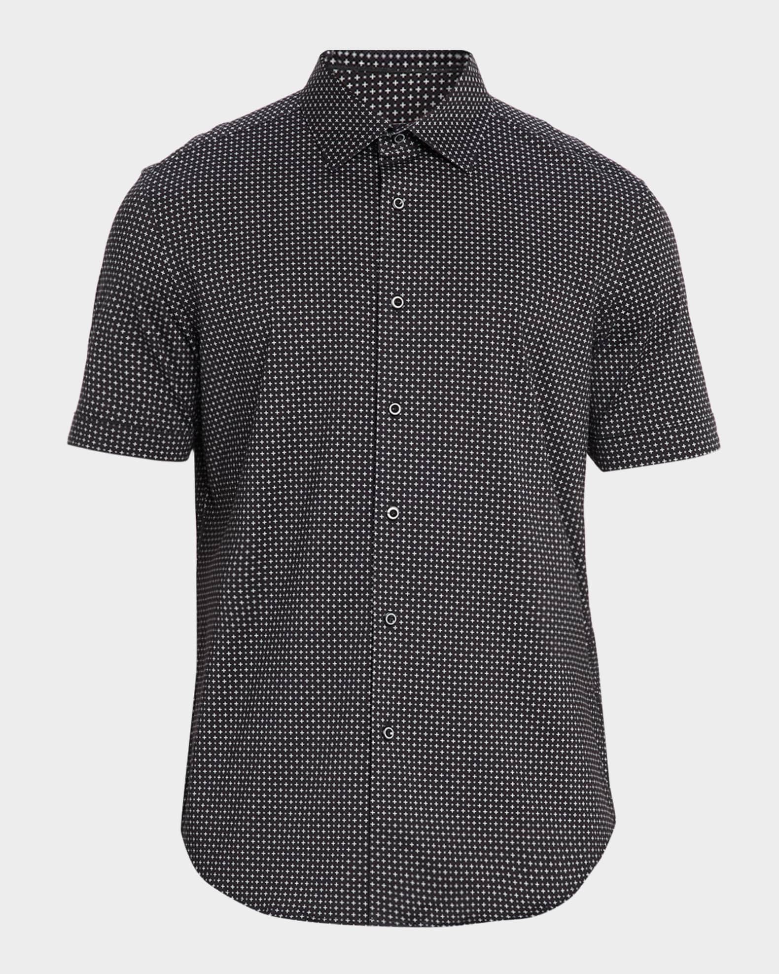 Bugatchi Men's Miles OoohCotton® Geometric Short-Sleeve Shirt