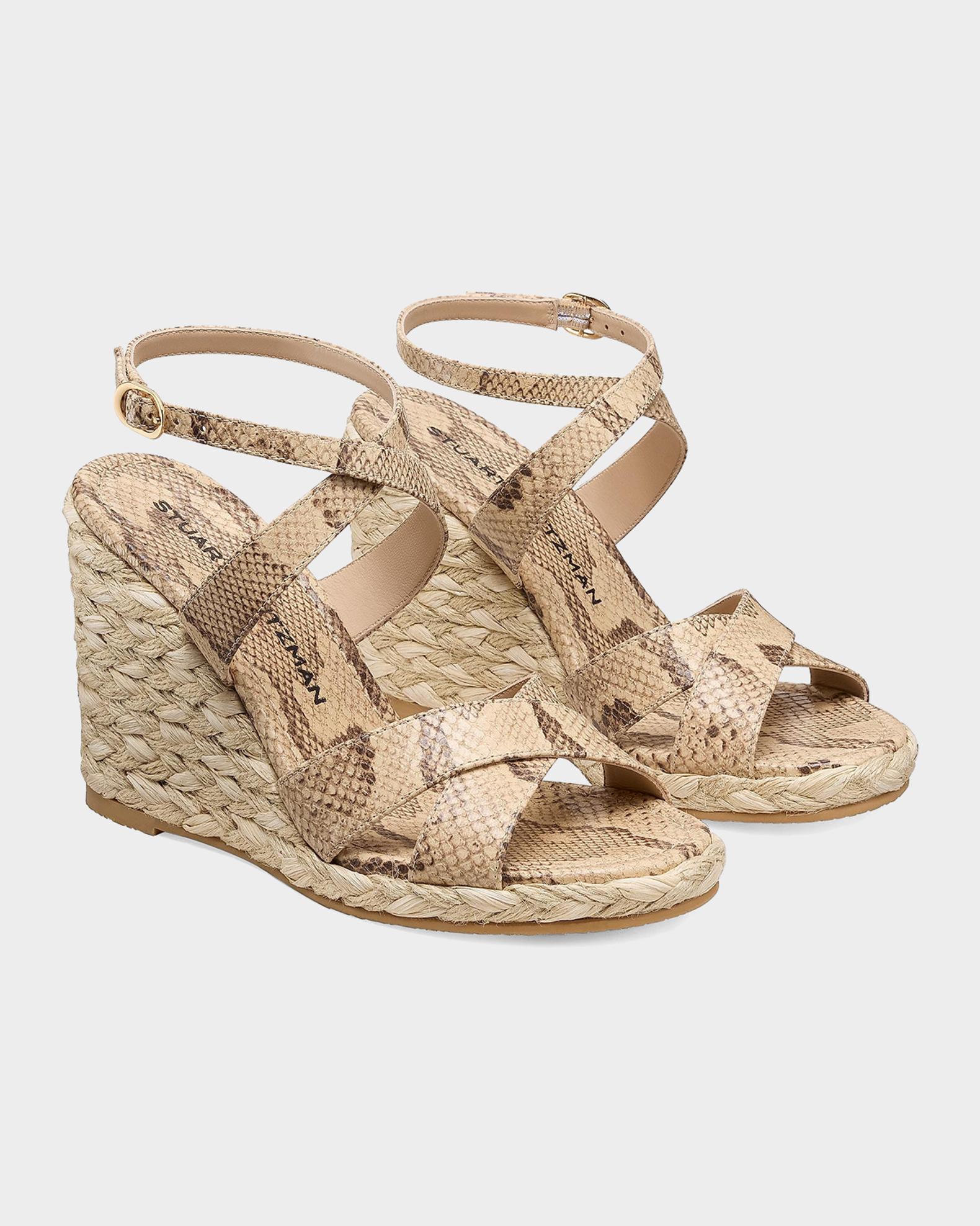 Stuart Weitzman 100mm Alyssa Suede Espadrille Wedge Sandals  Stuart Weitzman Alex Orange Braided Espadrille Wedge Sandals main image 1