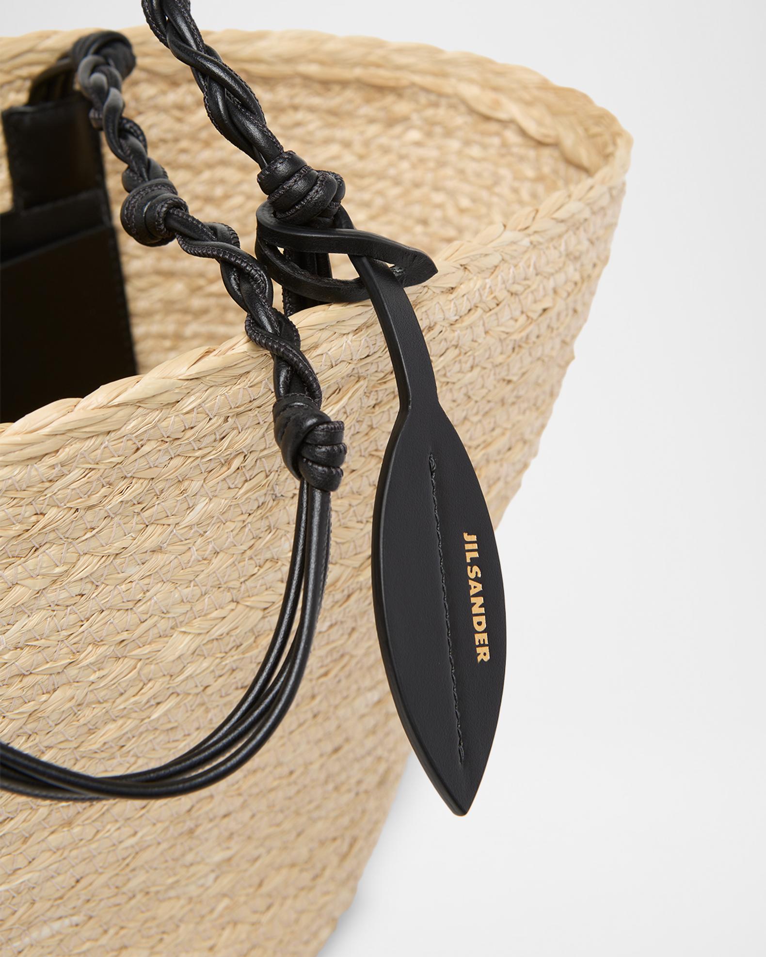 Jil Sander Tangle Small Woven Raffia Bucket Bag | Neiman Marcus