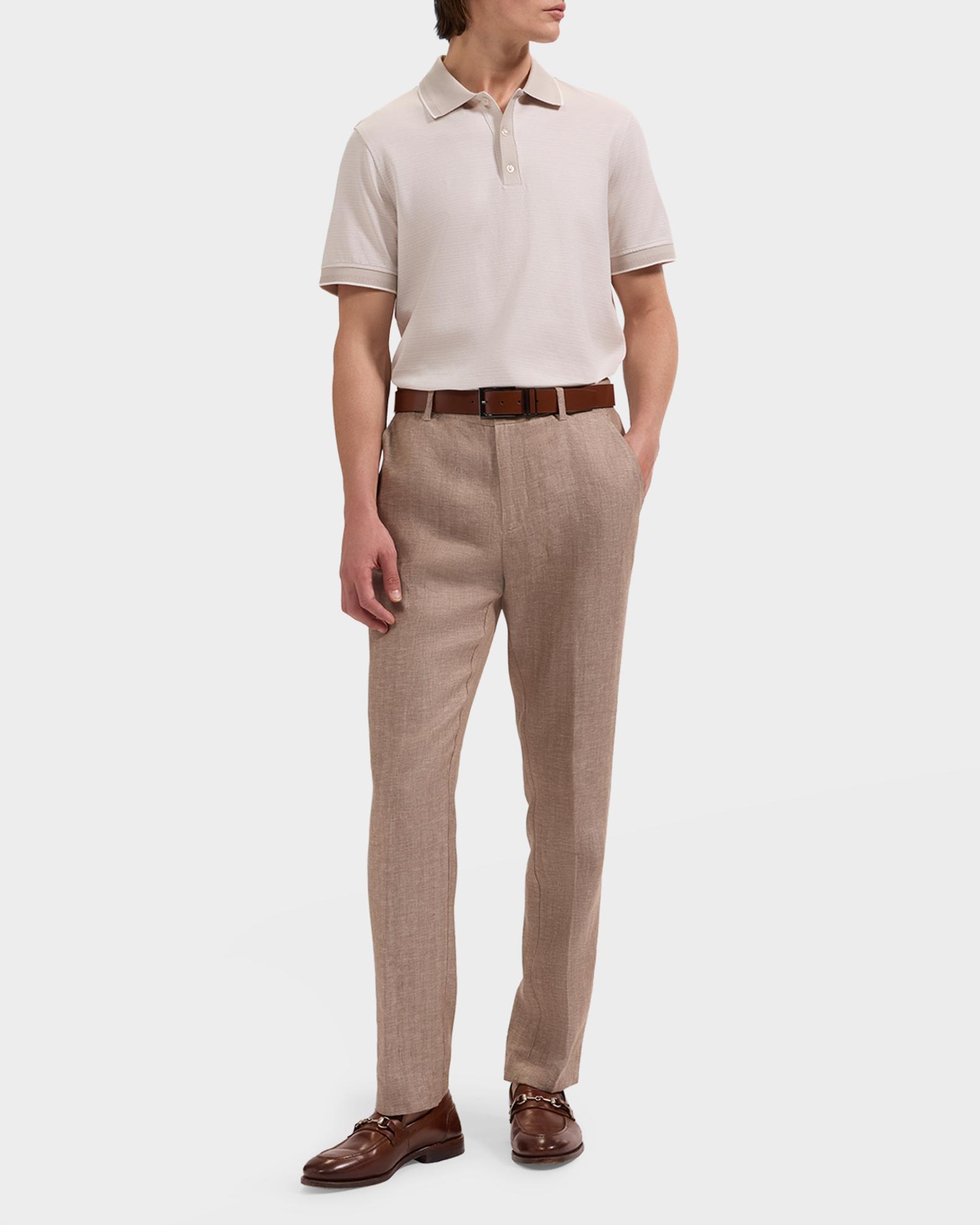 Bugatchi Men's Three-Button Micro-Herringbone Polo Shirt | Neiman