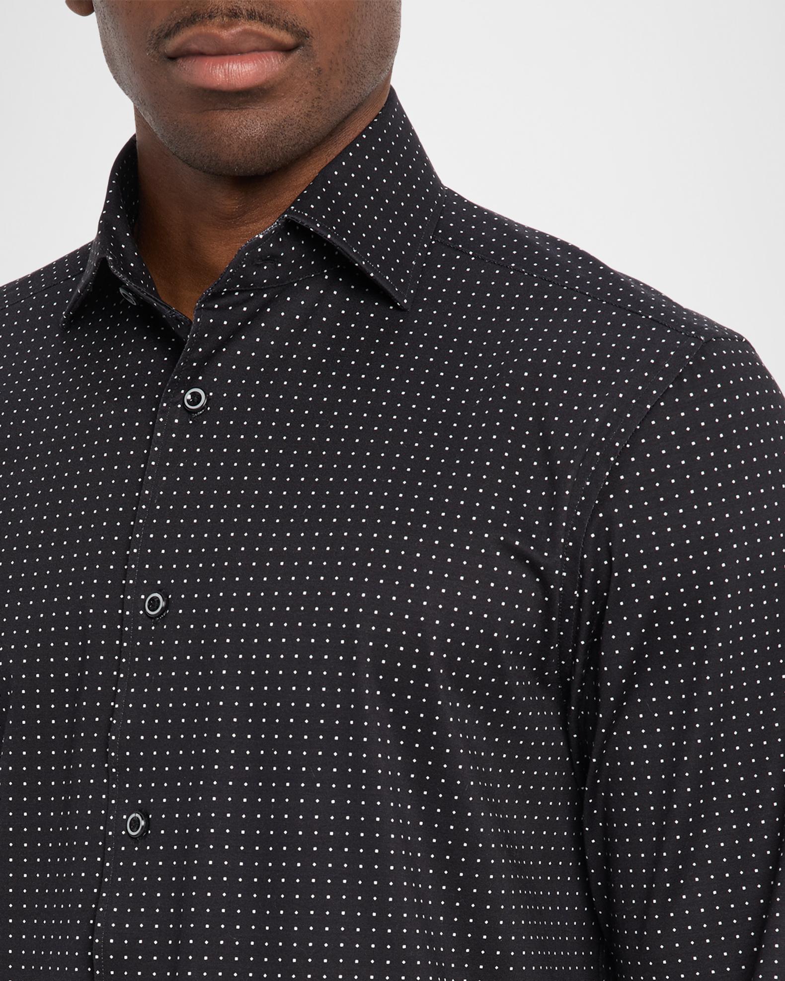 Bugatchi Men's Devon 8-Way Stretch OoohCotton® Micro-Dot Dress Shirt ...