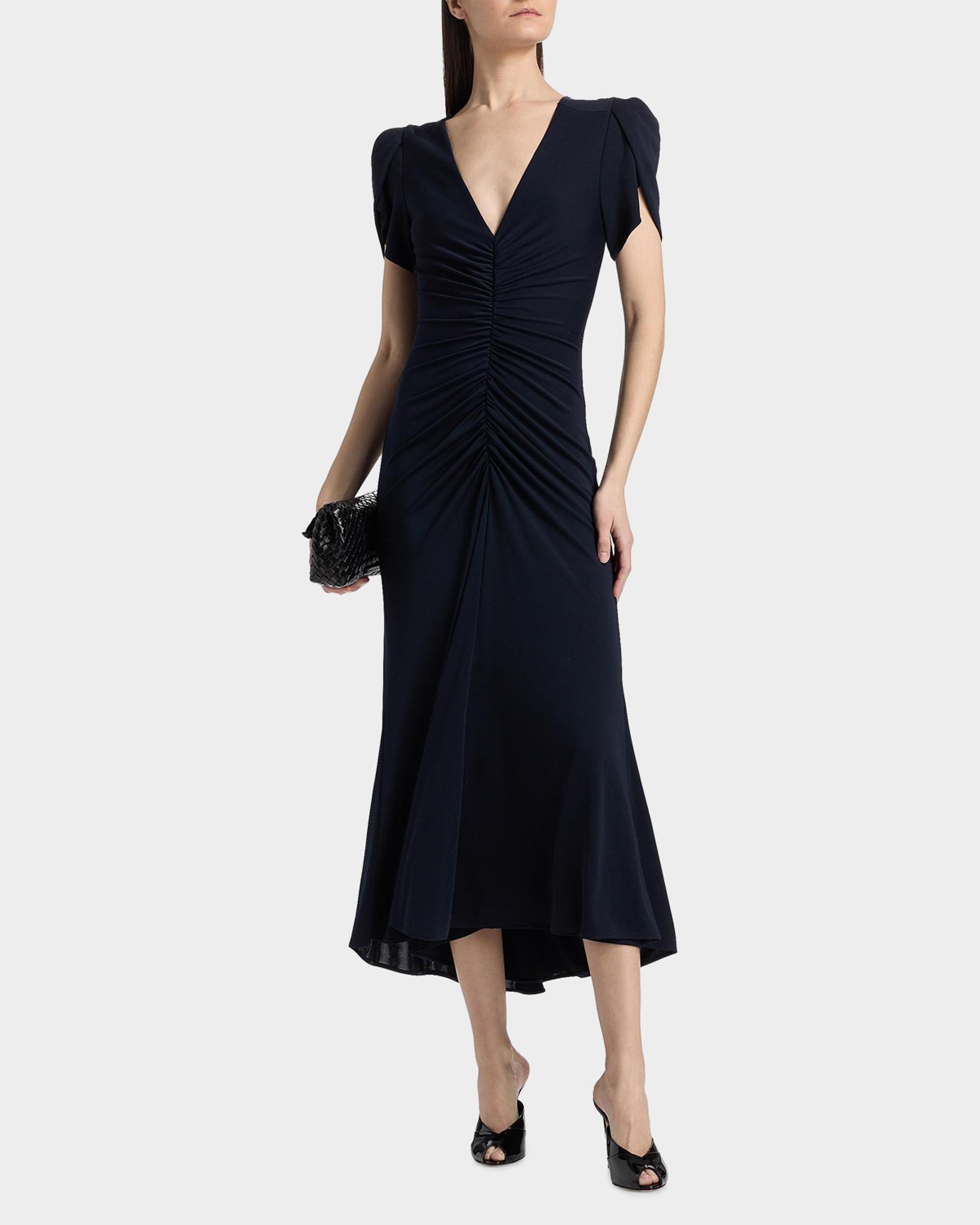 Cinq à Sept Aviva Gathered Tulip-Sleeve Midi-Dress | Neiman Marcus