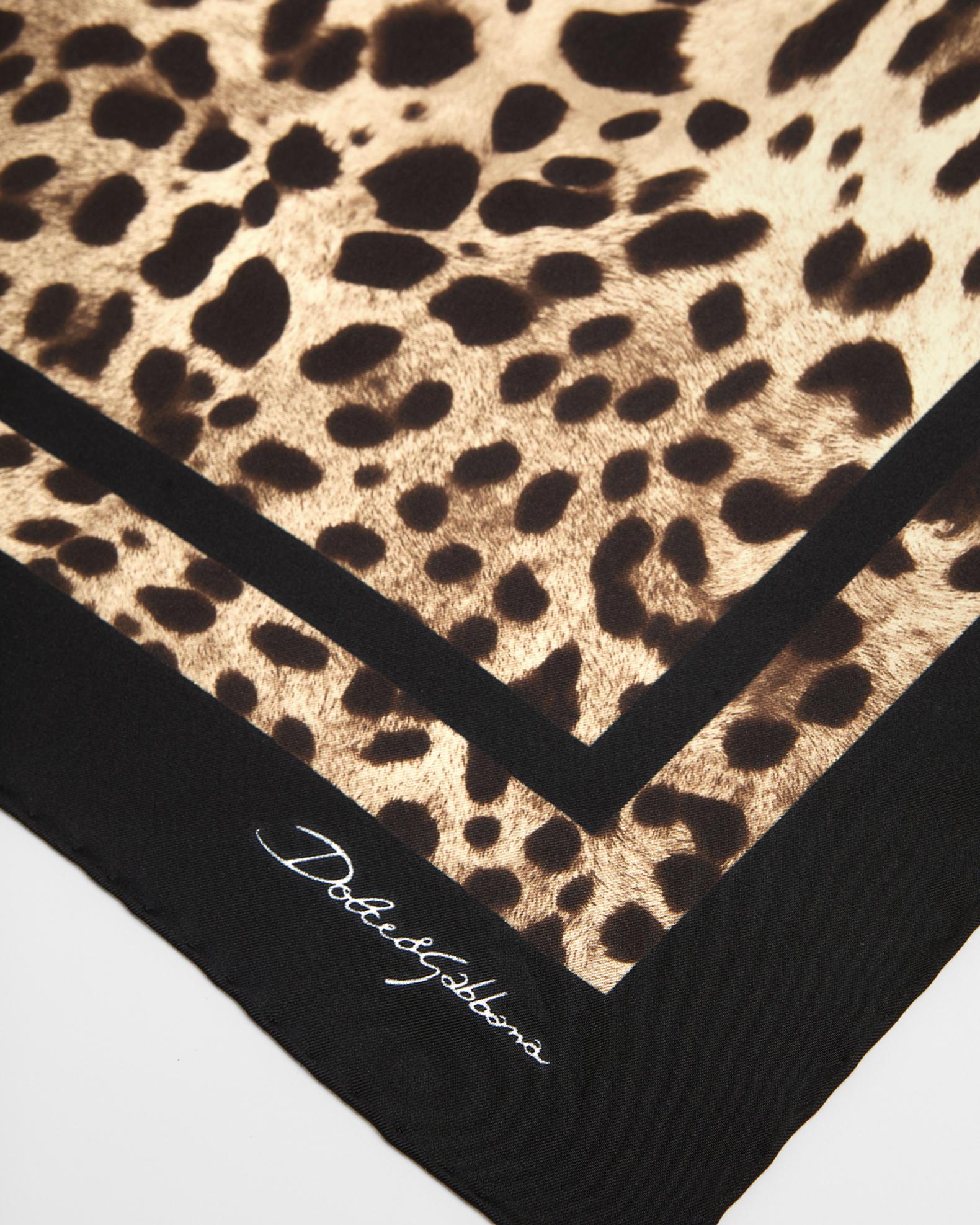 Dolce&Gabbana Leopard-Print Silk Twill Scarf | Neiman Marcus