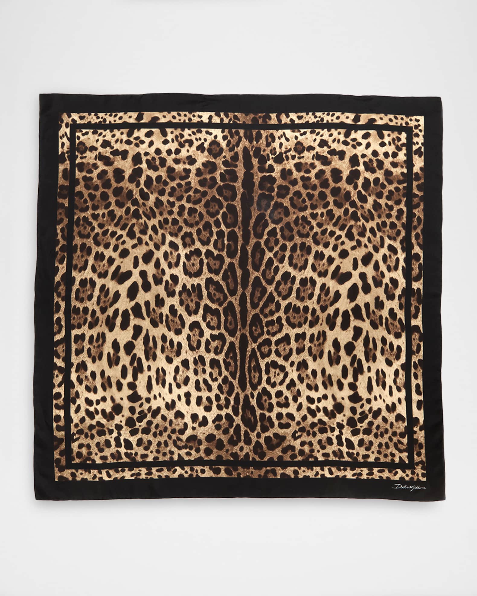 Dolce&Gabbana Leopard-Print Silk Twill Scarf | Neiman Marcus