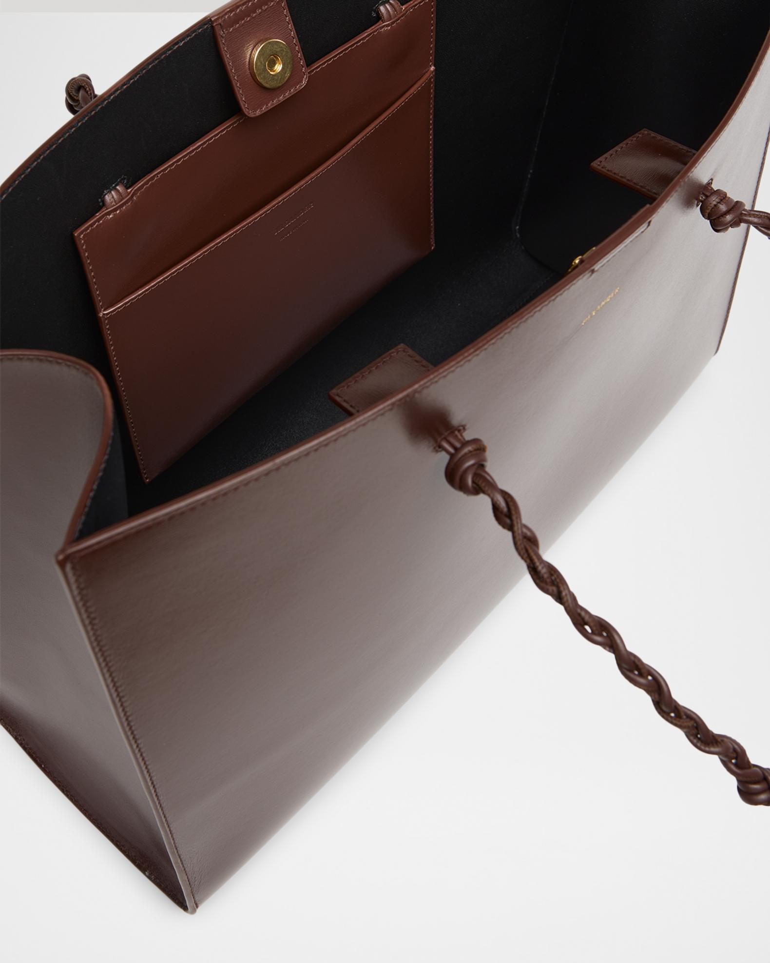 Jil Sander Tangle East-West Leather Shopper Tote Bag | Neiman Marcus