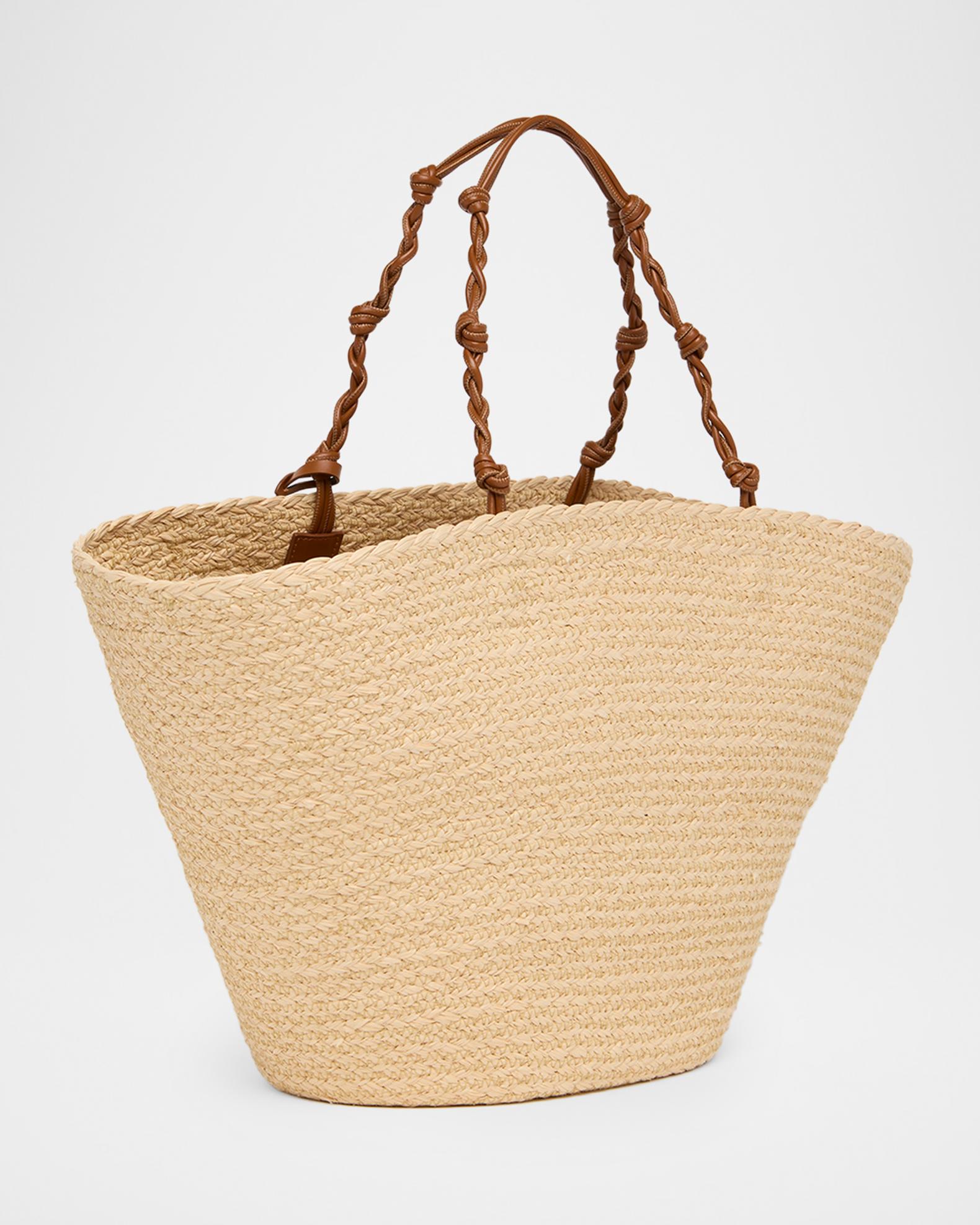 Jil Sander Tangle Large Woven Raffia Bucket Bag | Neiman Marcus