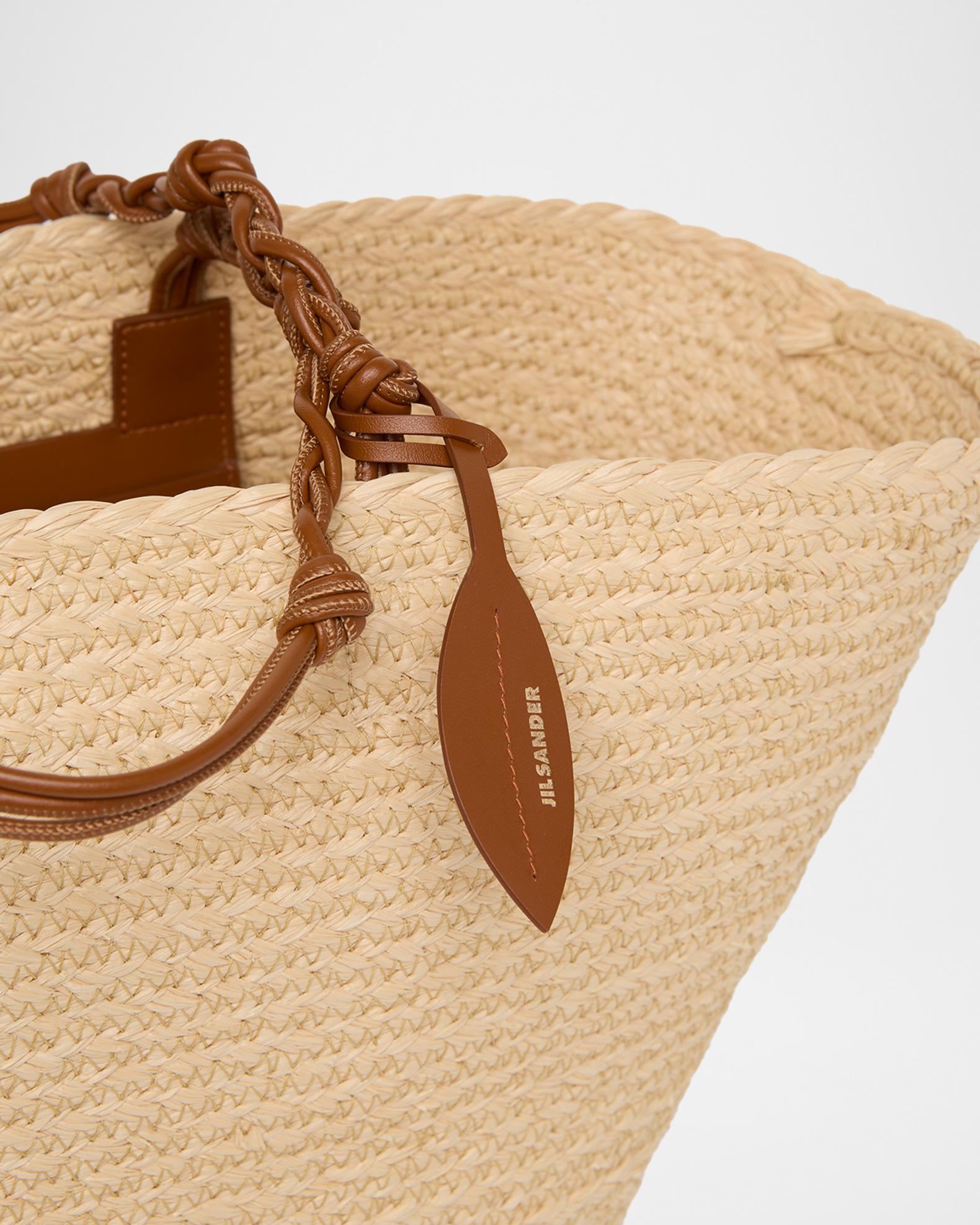 Jil Sander Tangle Large Woven Raffia Bucket Bag | Neiman Marcus