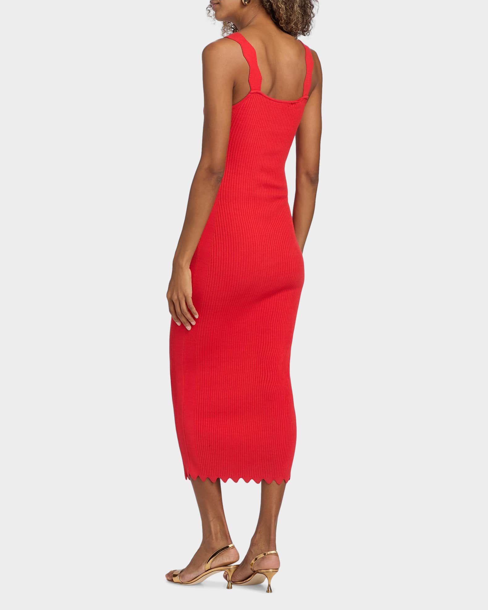 ramy brook red dress Kamilla Strapless Midi in crimson floral The statement O Ramy Brook Kira Ribbed Midi-Dress