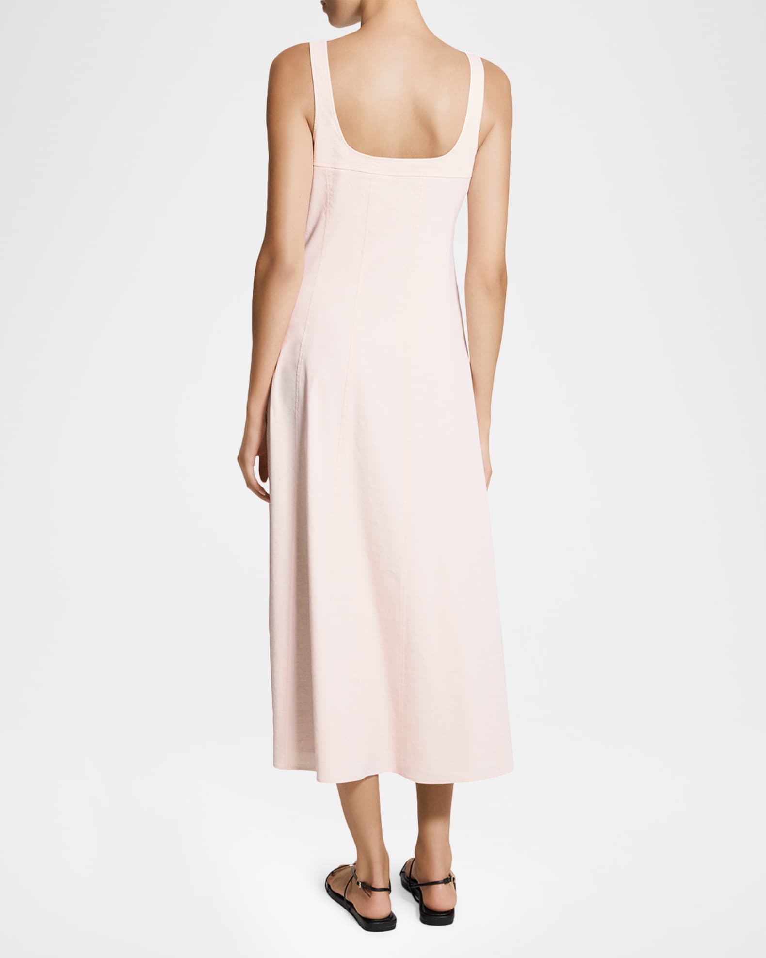 seamed squareneck midi dress Petite Seamed Squareneck Midi Dress