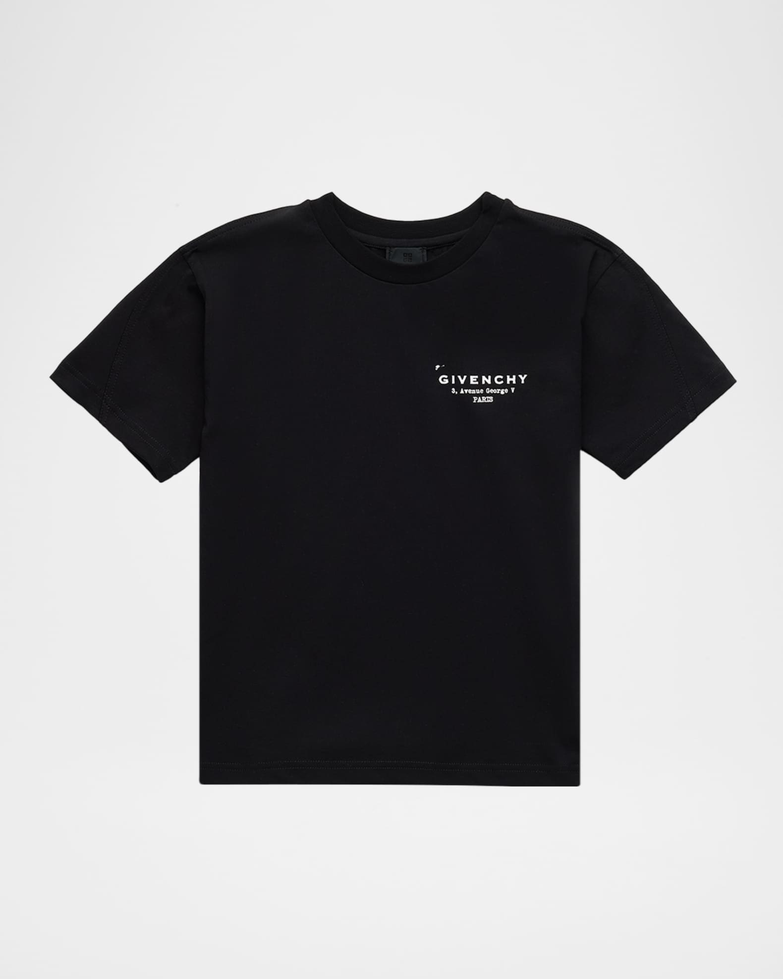 GIVENCHY ジバンシー キッズ アーチロゴ Tシャツ ブラック 12+ S Givenchy Boy's Logo Stamp-Print Short-Sleeved Cotton T-Shirt, Size