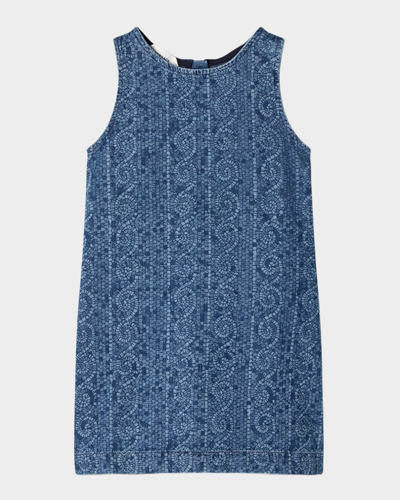 denim dress size 14 Versace Girls' Greek Mosaic - Little Kid, Big Kid - MEDIUM Blue Denim maxi dress Style:D515-FT beach dresses Bridal shops in Burlington Waist 26.