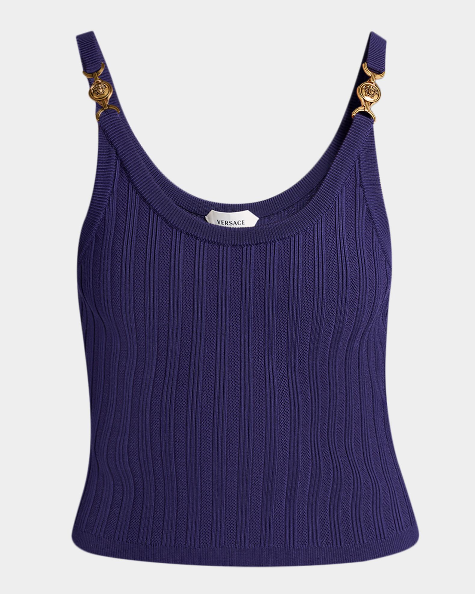 Versace Knit Mesh Crop Top | Neiman Marcus
