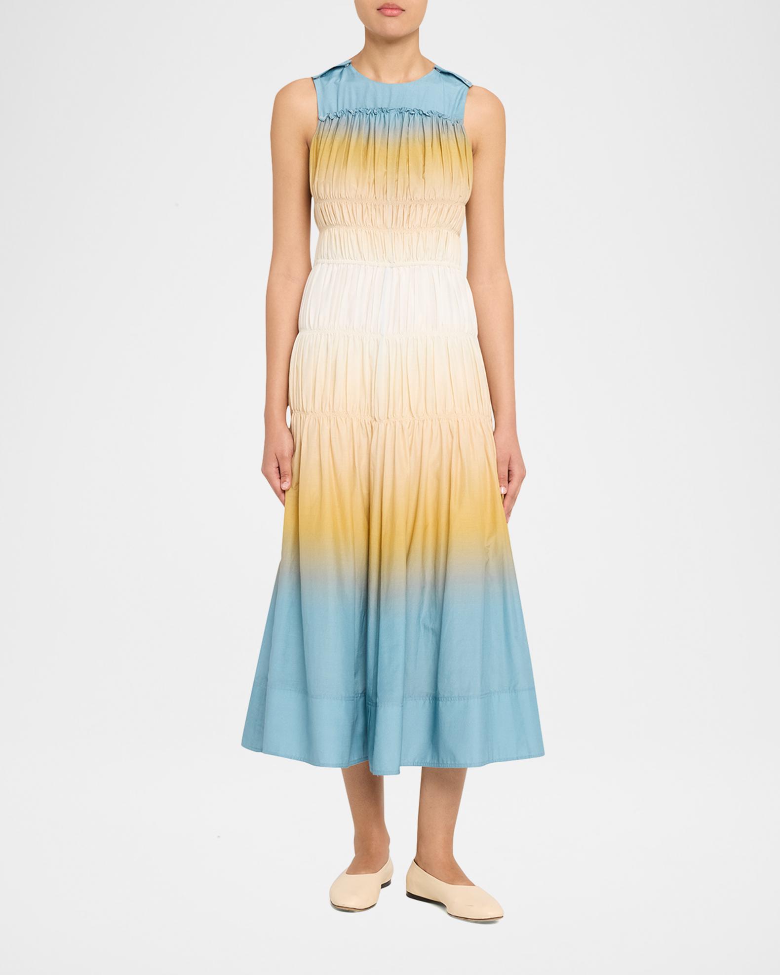 3.1 Phillip Lim Smocked Ombré Voile Midi Dress | Neiman Marcus