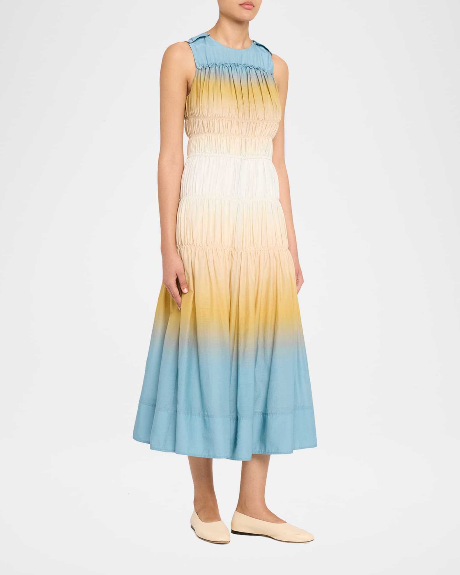 phillip lim midi dress 3.1 Phillip Lim Women's Layered Floral Midi Dress - White