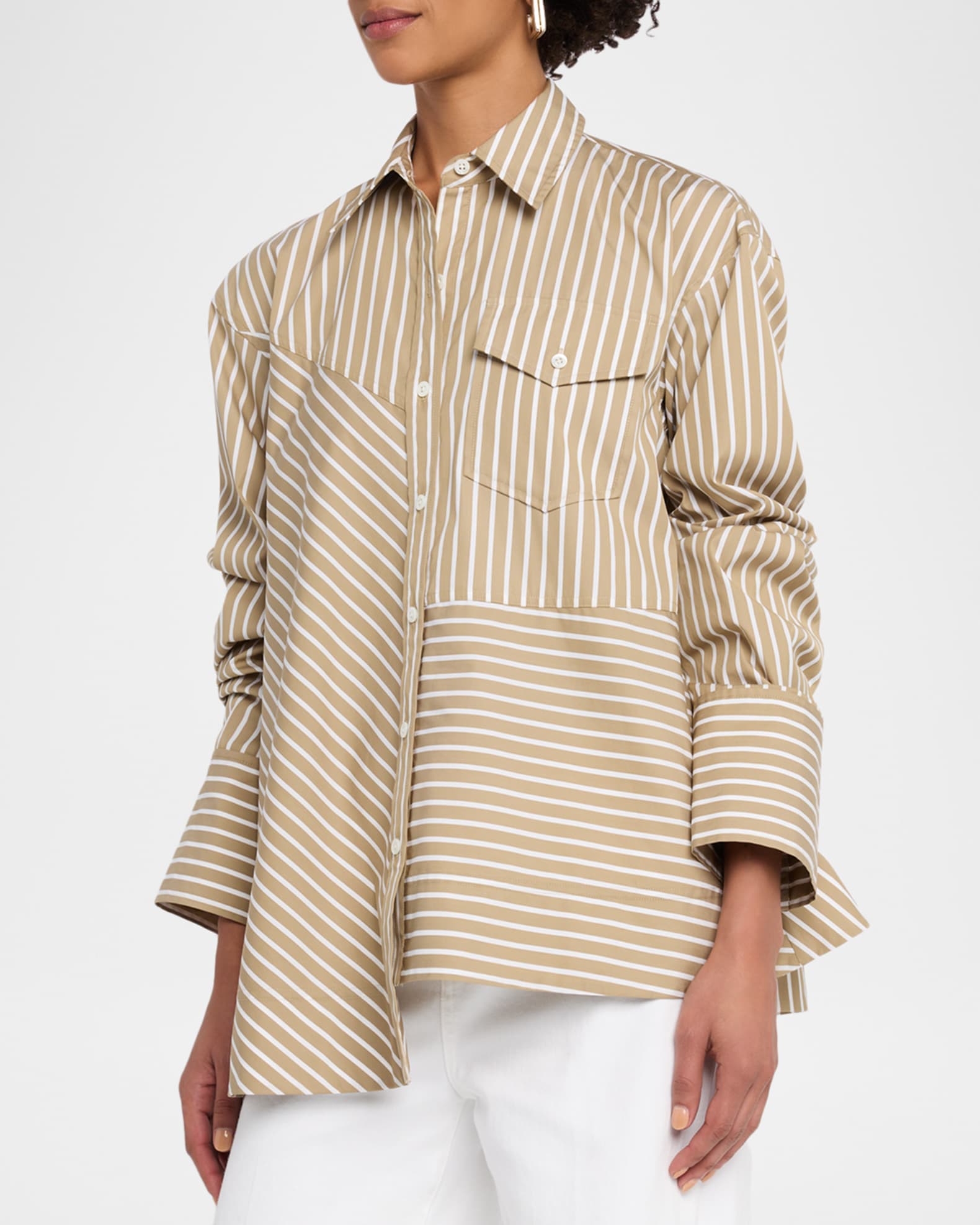 3.1 Phillip Lim Asymmetric Poplin Shirt | Neiman Marcus
