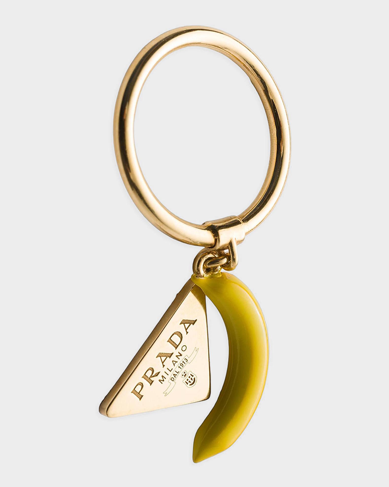 Prada Fruit and Logo Enameled Metal Keychain | Neiman Marcus