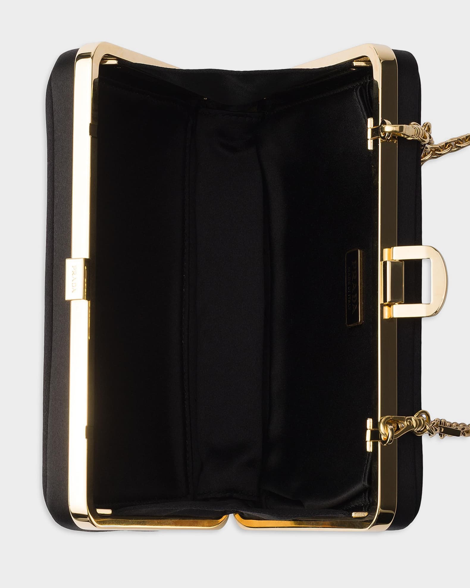 Prada Satin Mini Clutch with Shoulder Strap | Neiman Marcus