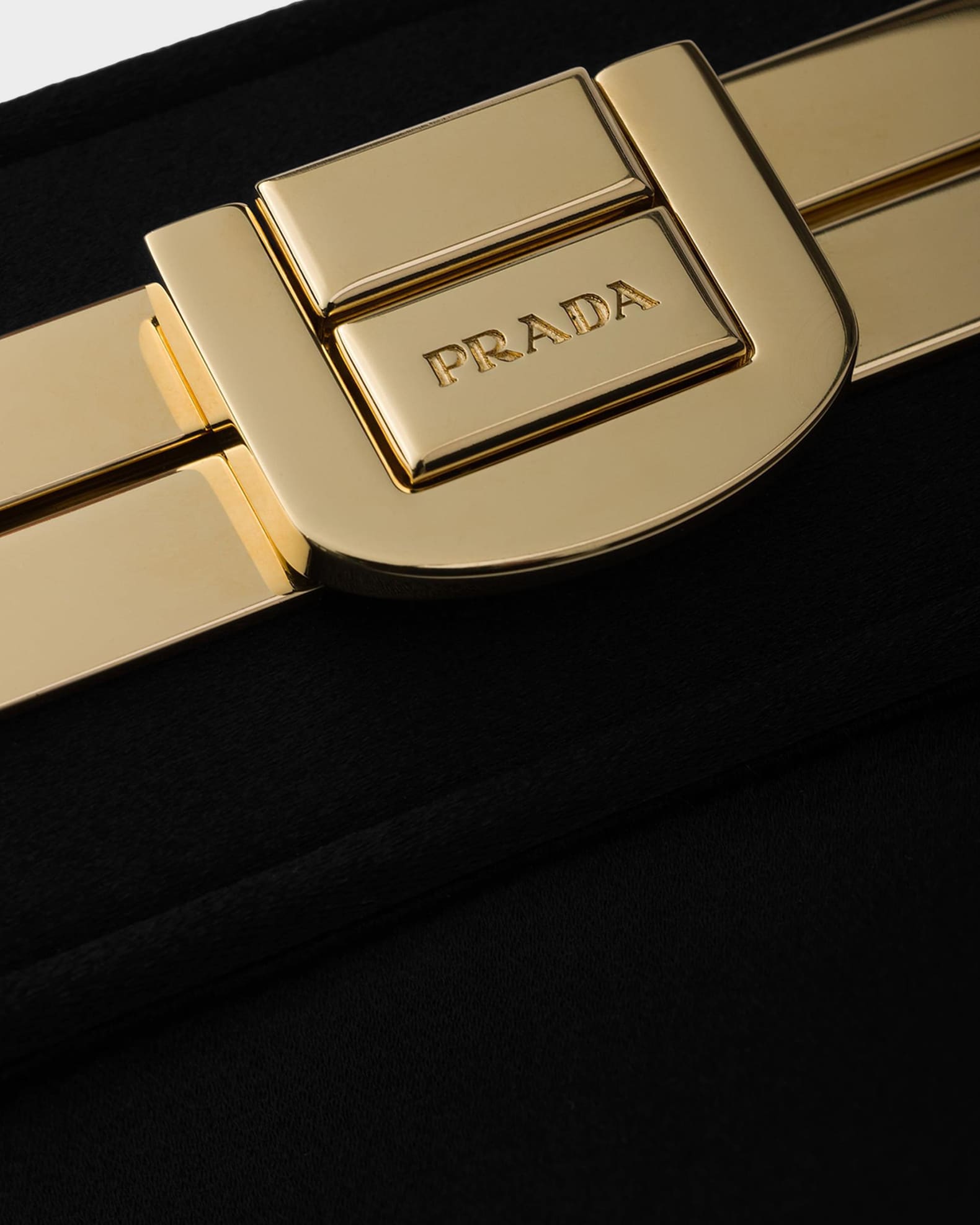 PRADA ゴールド クラッチバッグミニ Prada Satin Mini Clutch with Shoulder Strap | Neiman Marcus