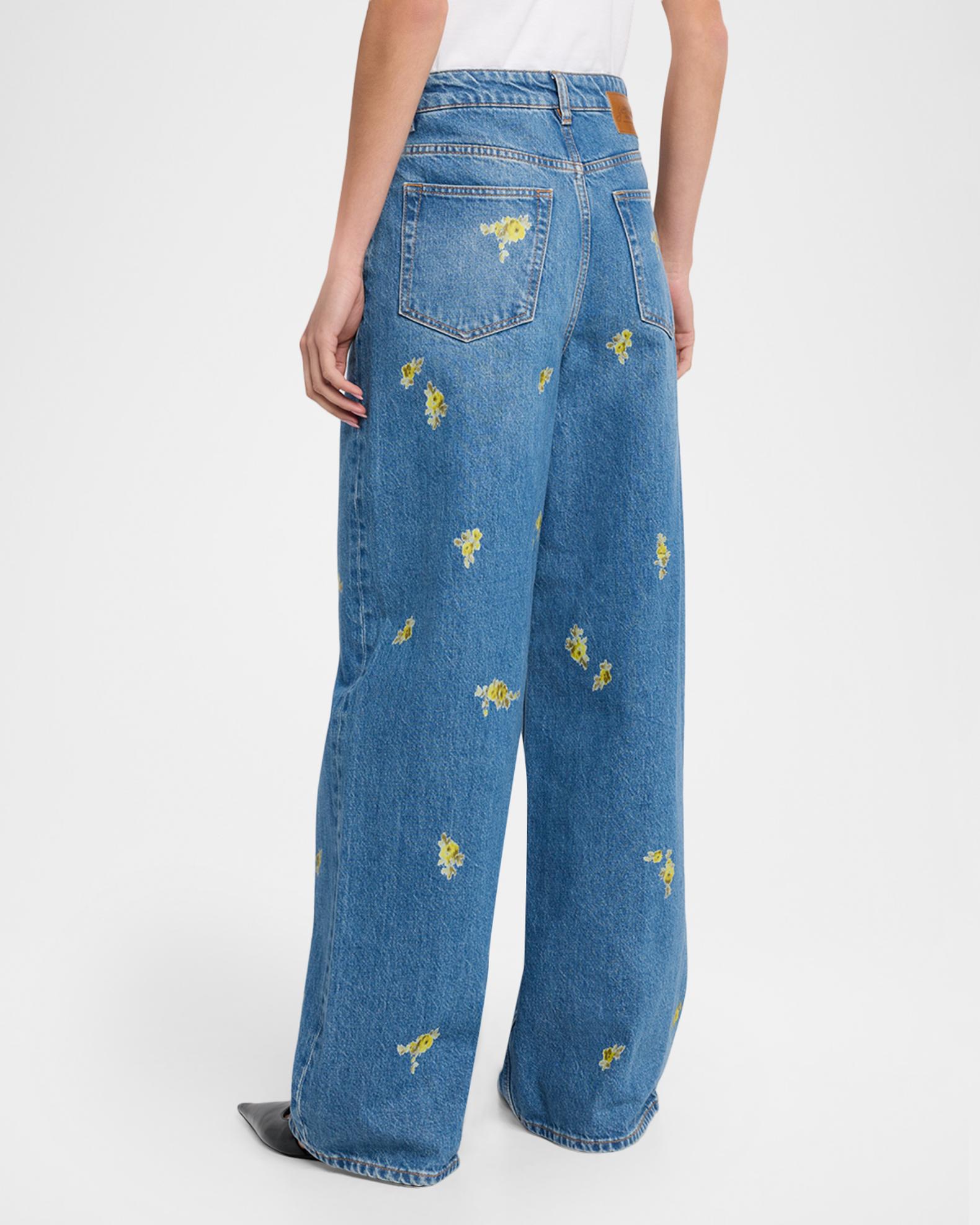 Ganni Lari Floral Baggy Jeans | Neiman Marcus