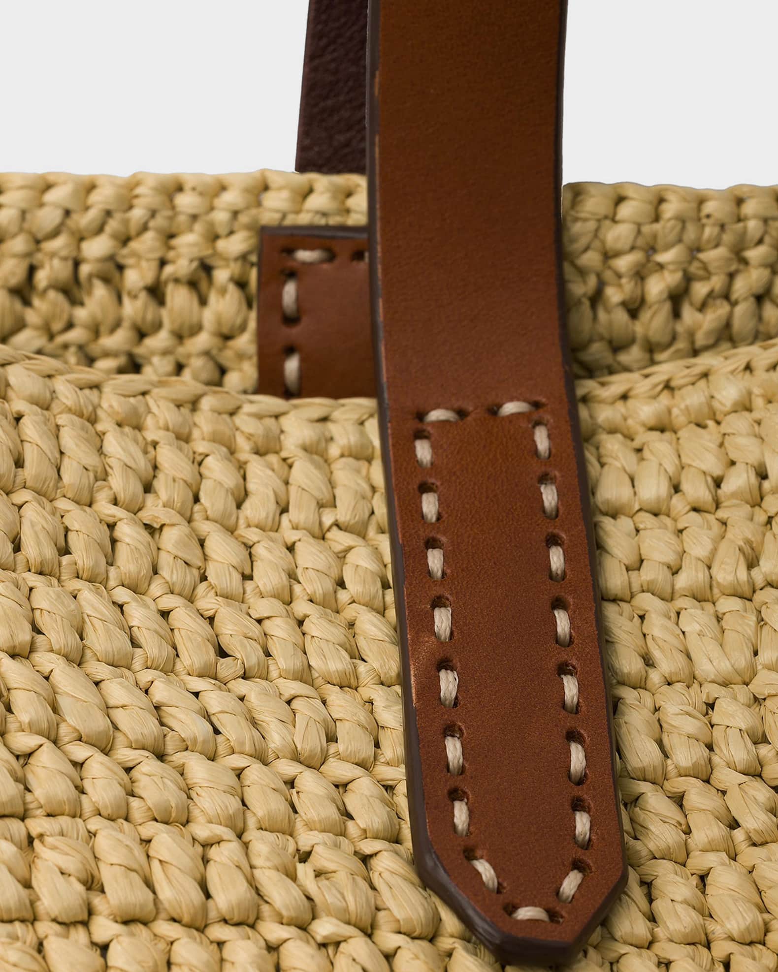 Prada Medium Crochet and Leather Tote Bag | Neiman Marcus
