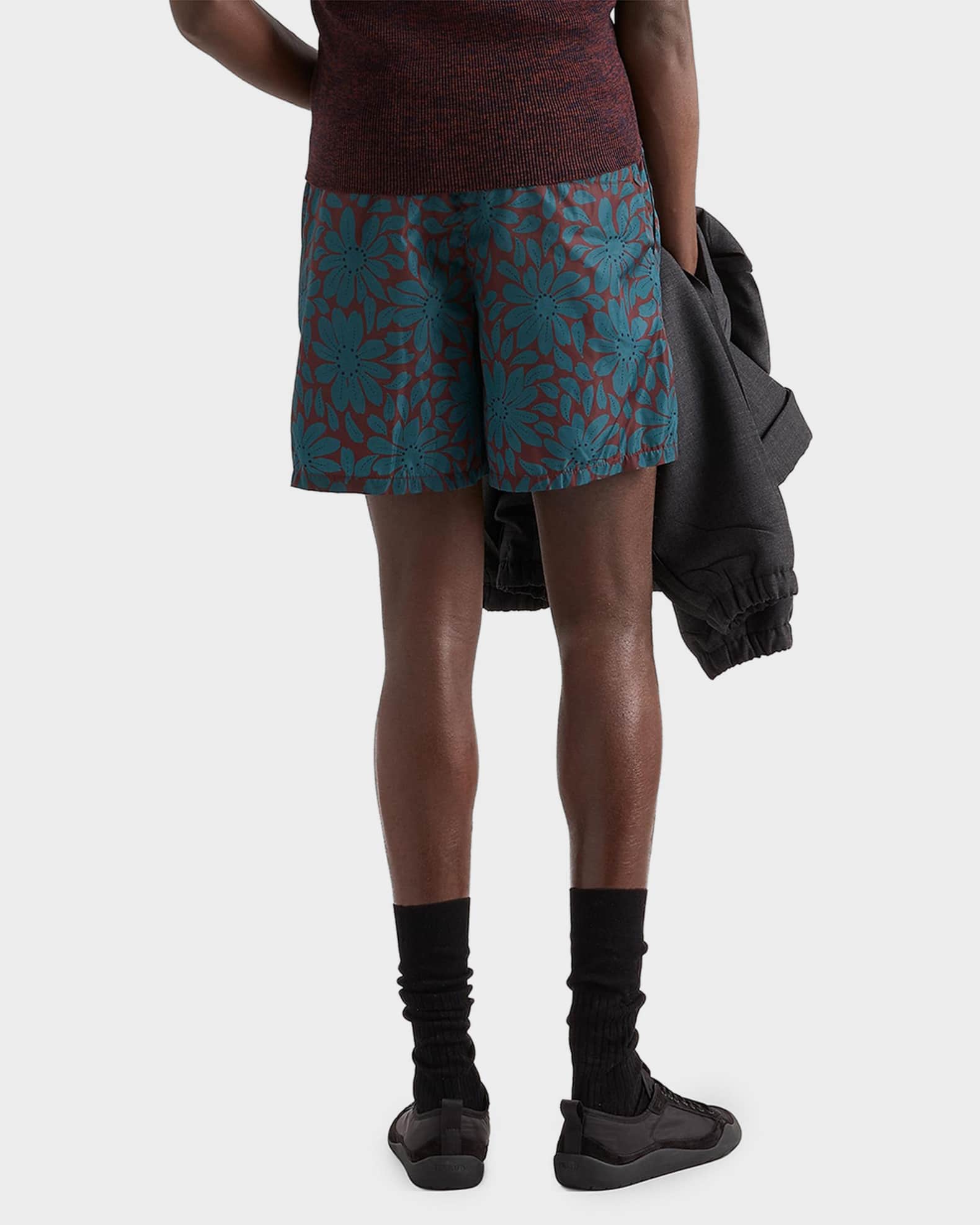 Prada Men's Daisy Printed Re-Nylon Swim Trunks | Neiman Marcus