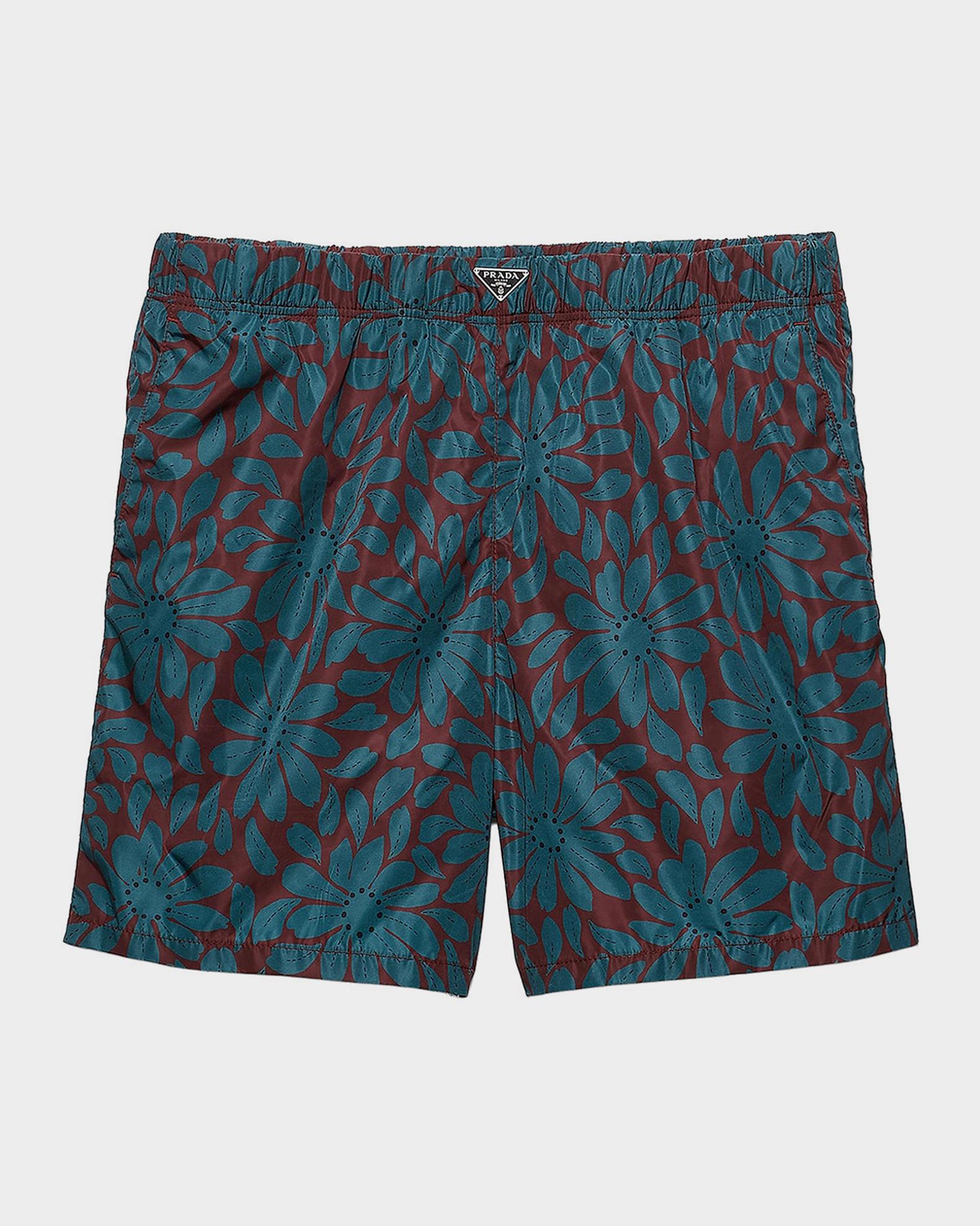 PRADA スウィムショーツ Prada Men's Daisy Printed Re-Nylon Swim Trunks | Neiman Marcus