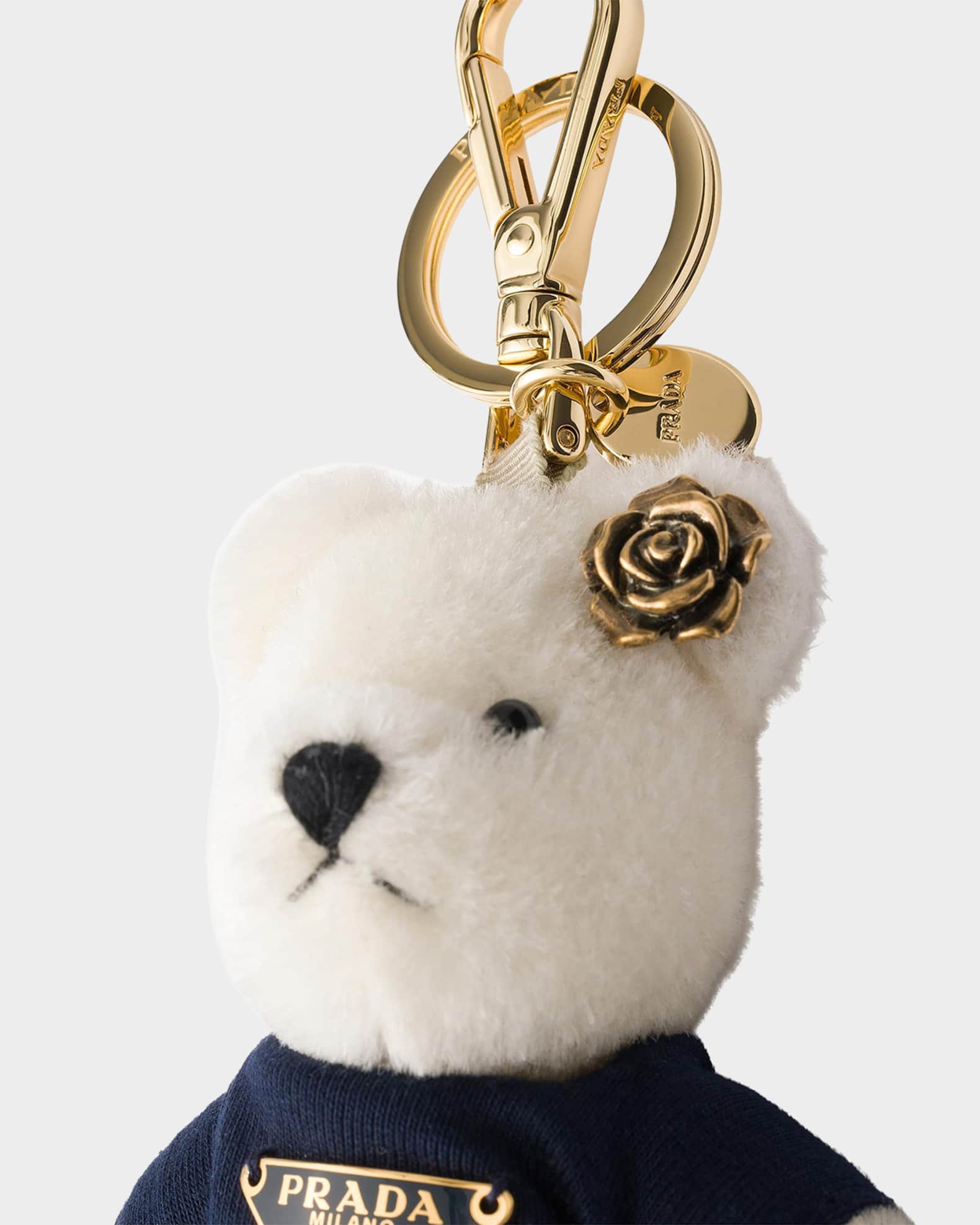 Prada Teddy Bear Keychain Bag Charm | Neiman Marcus