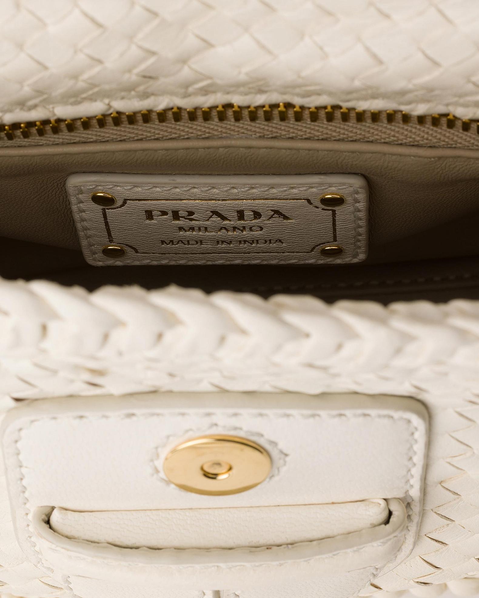 Prada Woven Leather Mini Shoulder Bag | Neiman Marcus