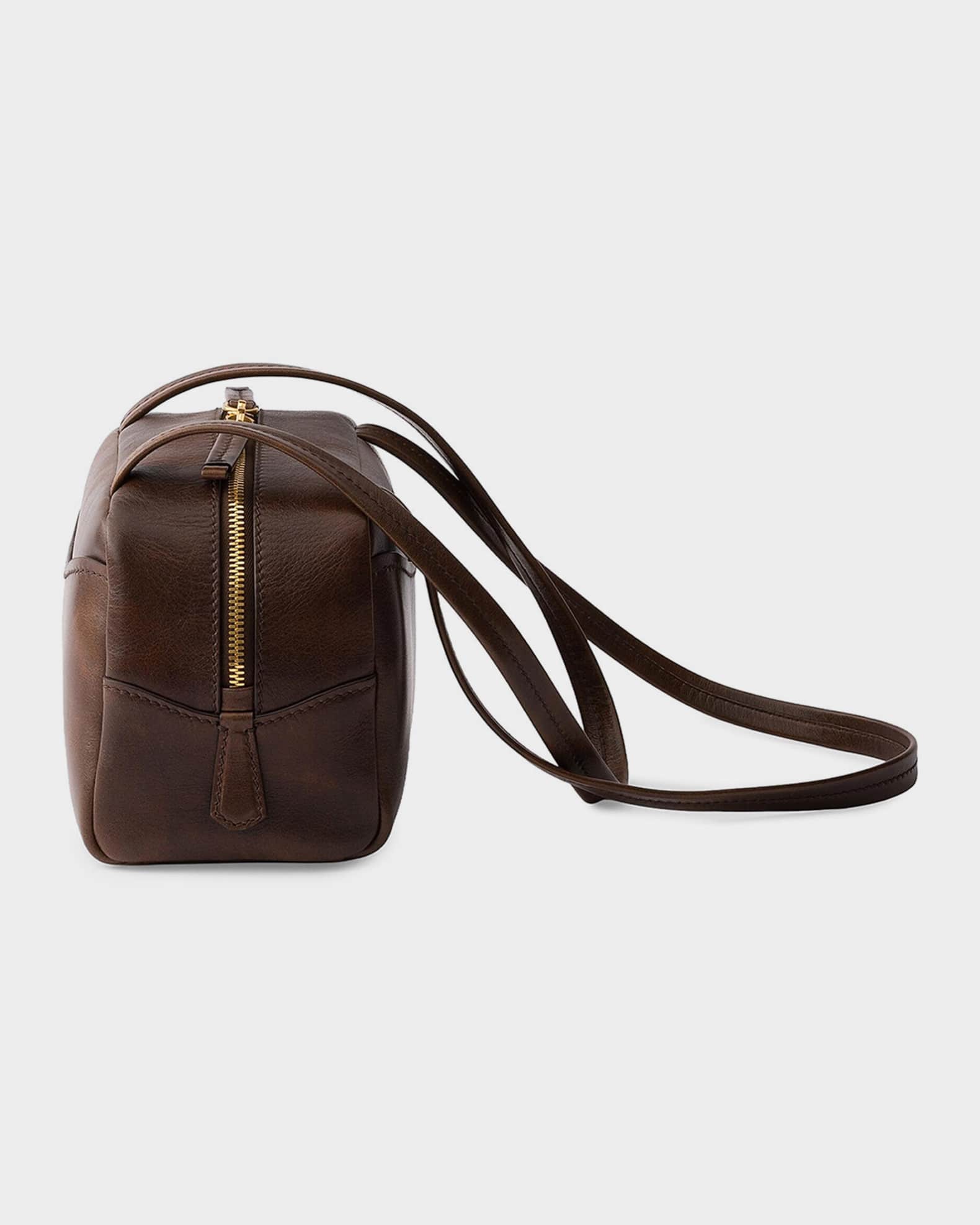 Prada Prada Carry Antiqued Leather Shoulder Bag | Neiman Marcus