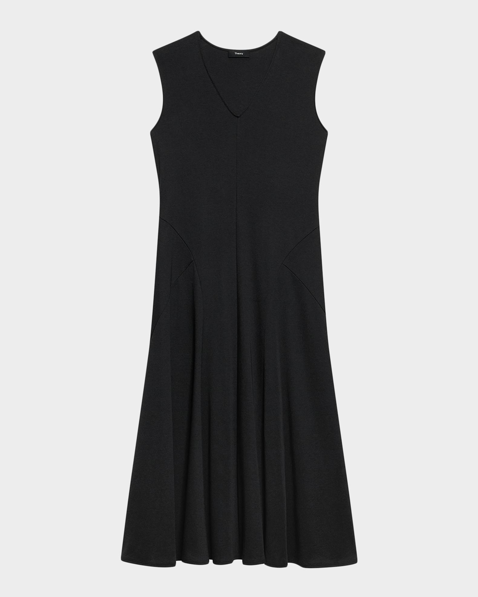 theory black sleeveless dress Women's V Neck Midi - it has a scoop april-2025-archive-sale A Traditional Bride's Guide Color:Pine
