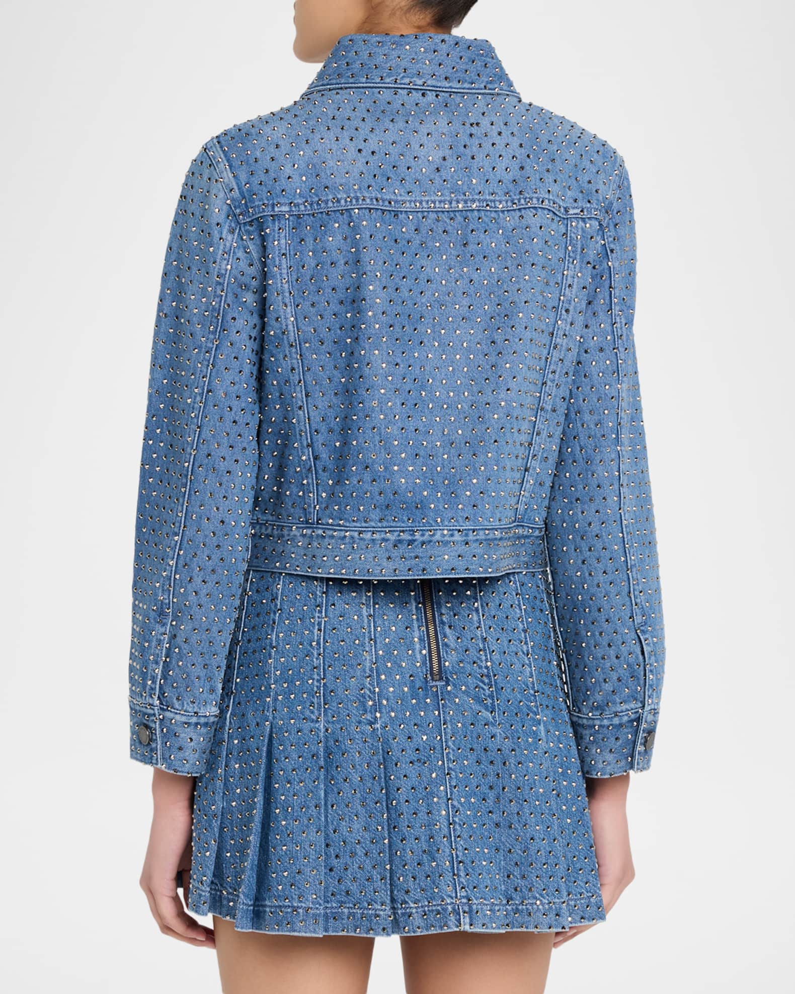 ALICE + OLIVIA Chloe Embellished Denim Jacket | Neiman Marcus