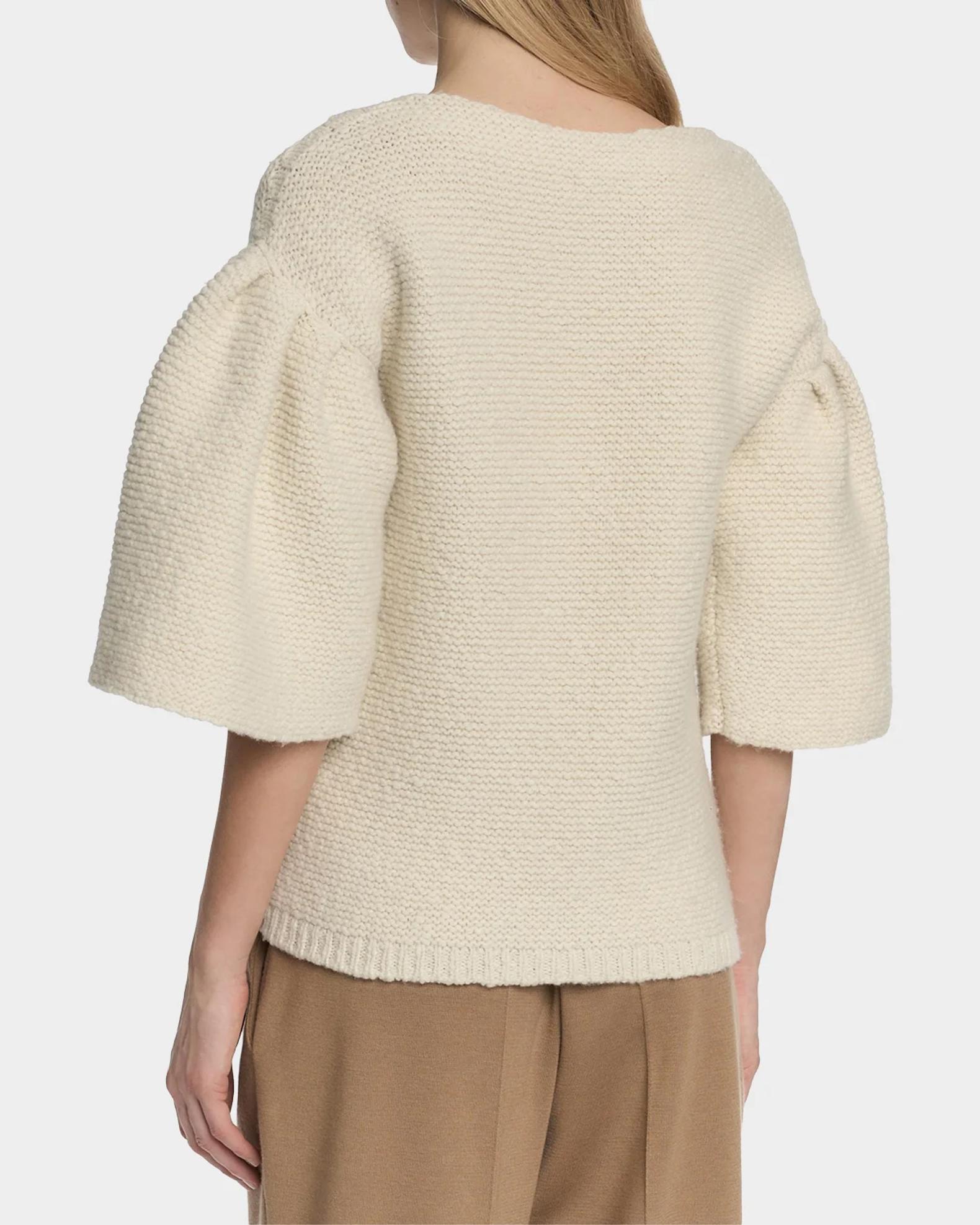 Malo Wool-Cashmere Knit Puff-Sleeve Top | Neiman Marcus