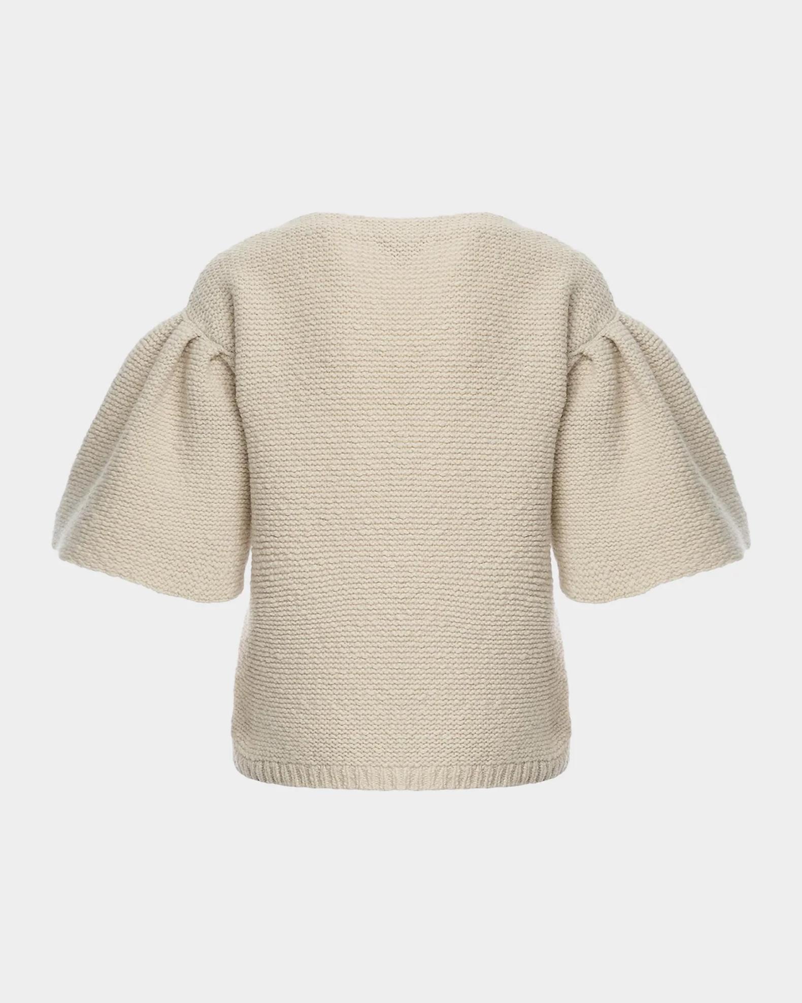 Malo Wool-Cashmere Knit Puff-Sleeve Top | Neiman Marcus