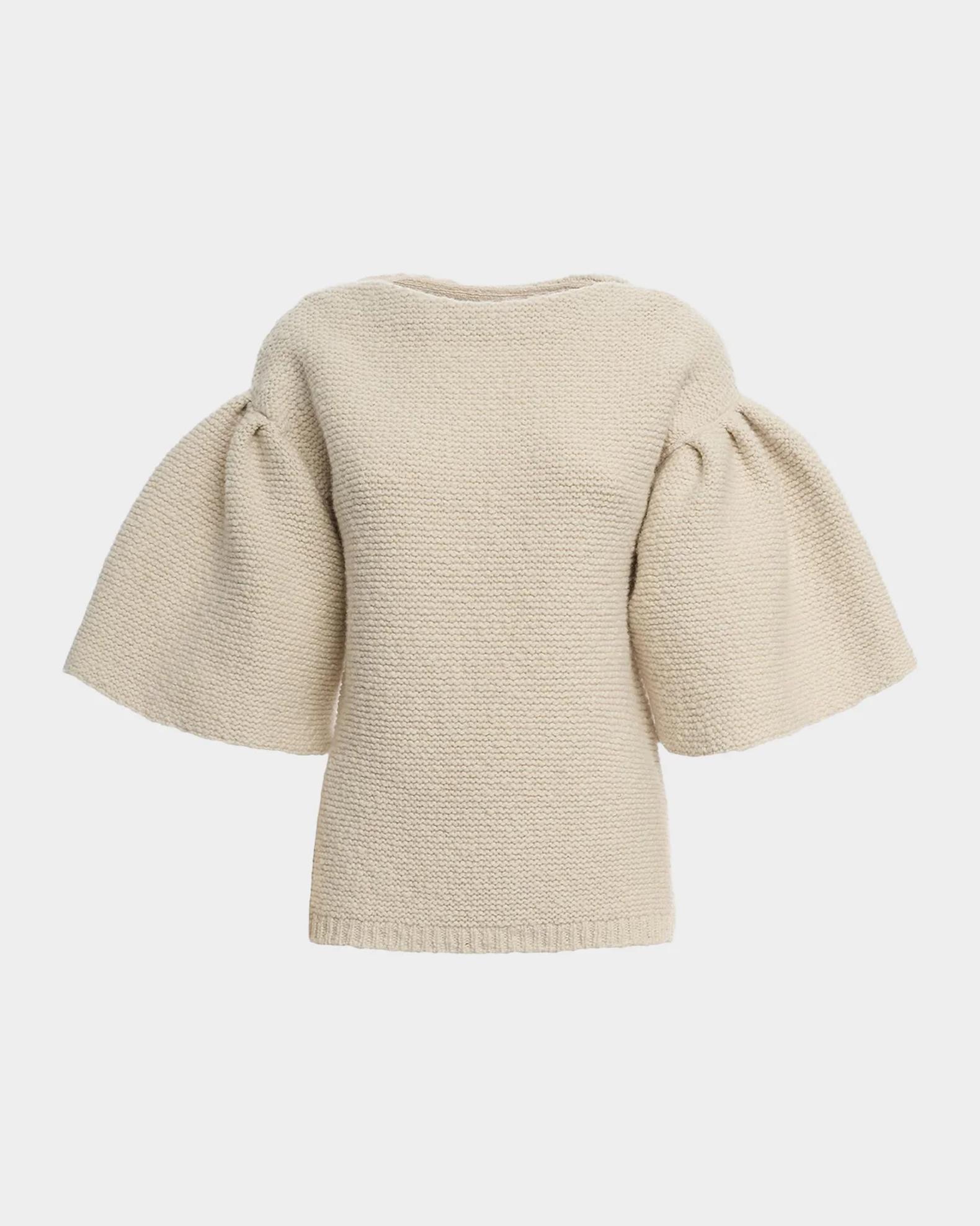 Malo Wool-Cashmere Knit Puff-Sleeve Top | Neiman Marcus