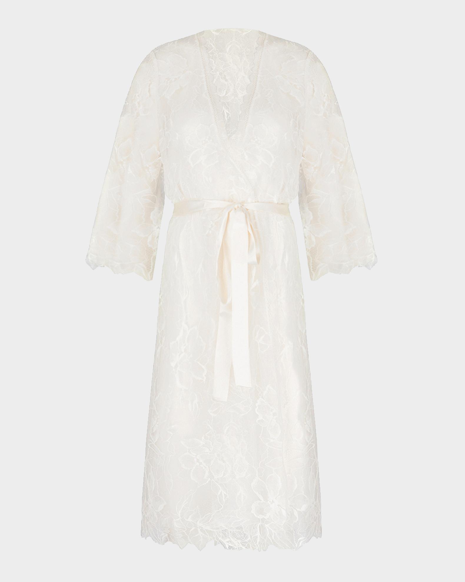 Lise Charmel Scalloped Floral Lace Robe | Neiman Marcus