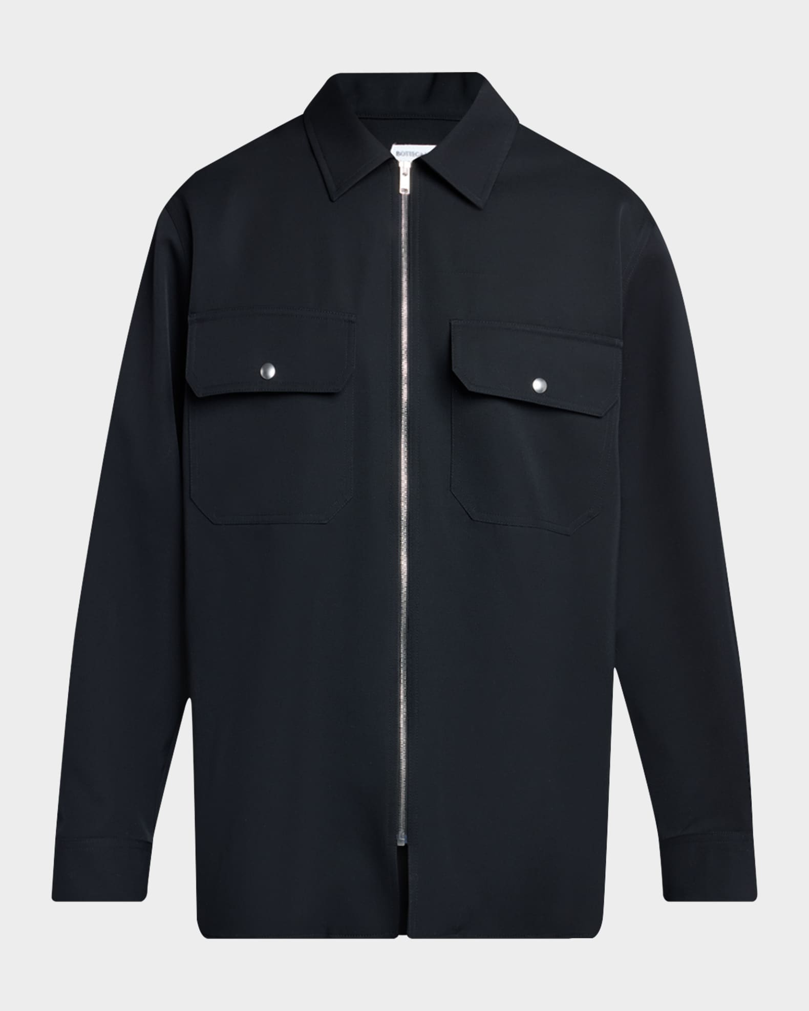 Bottega Veneta Men's Oversized Wool Flap-Pocket Shirt Jacket